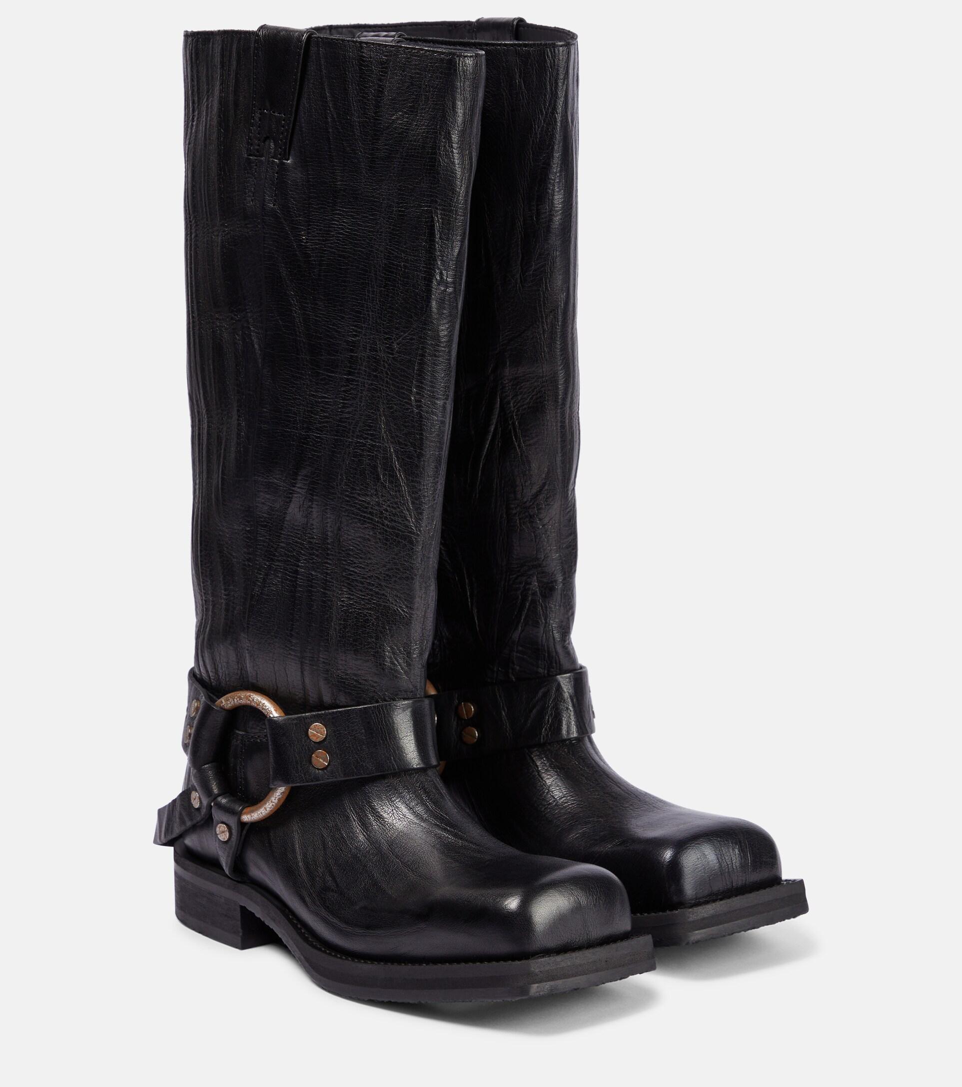 Acne Studios Balius Leather Knee-high Boots in Black | Lyst