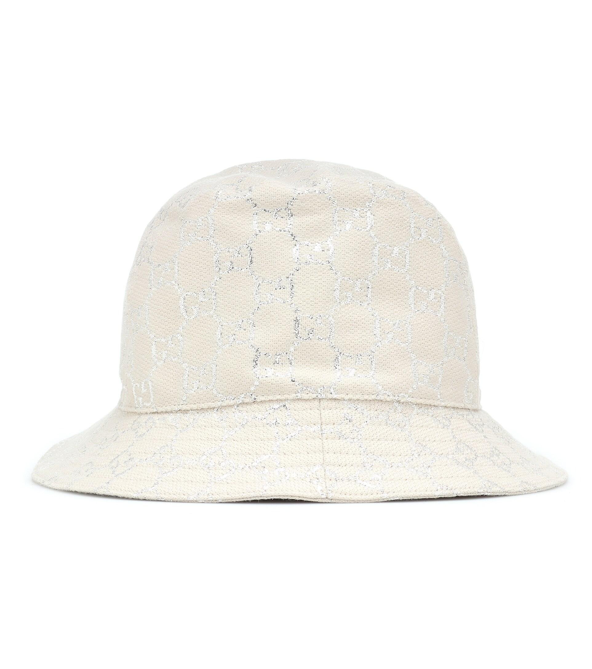 Gucci Kids Bucket Hat Polyamide Monogram Web white