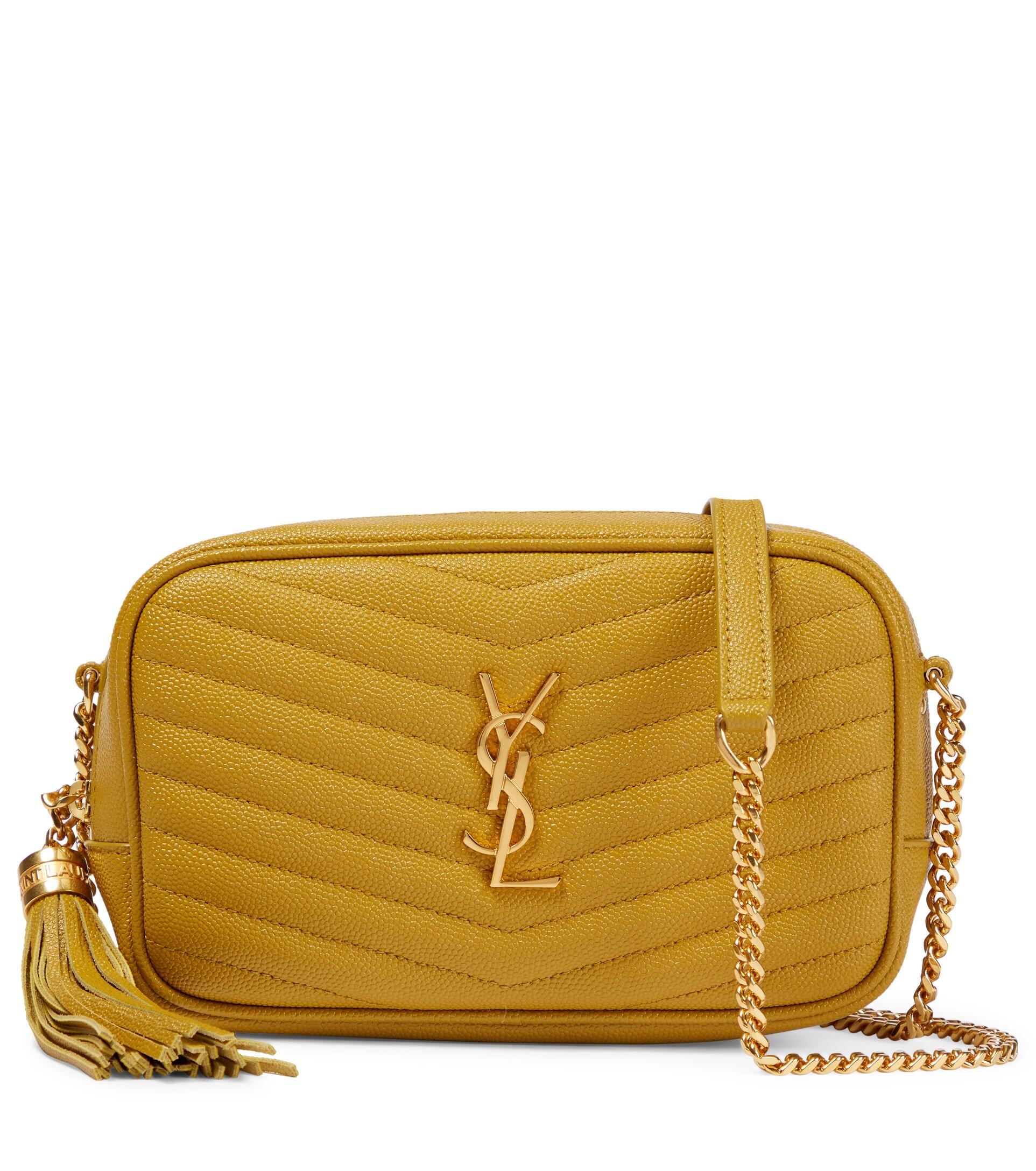 Saint Laurent Lou Mini Leather Camera Bag in Yellow Lyst