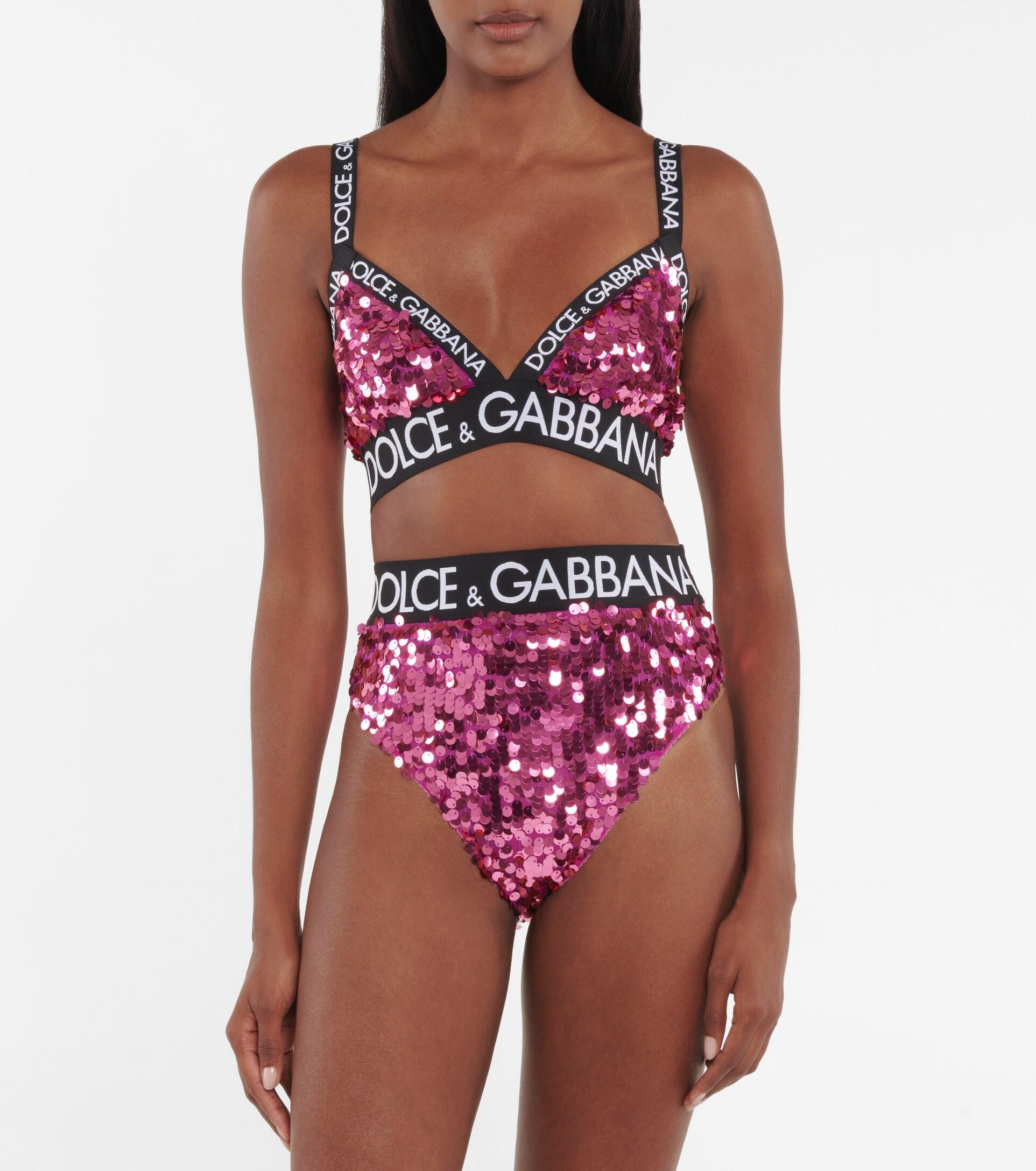 Dolce & Gabbana Sequined Briefs in Pink | Lyst