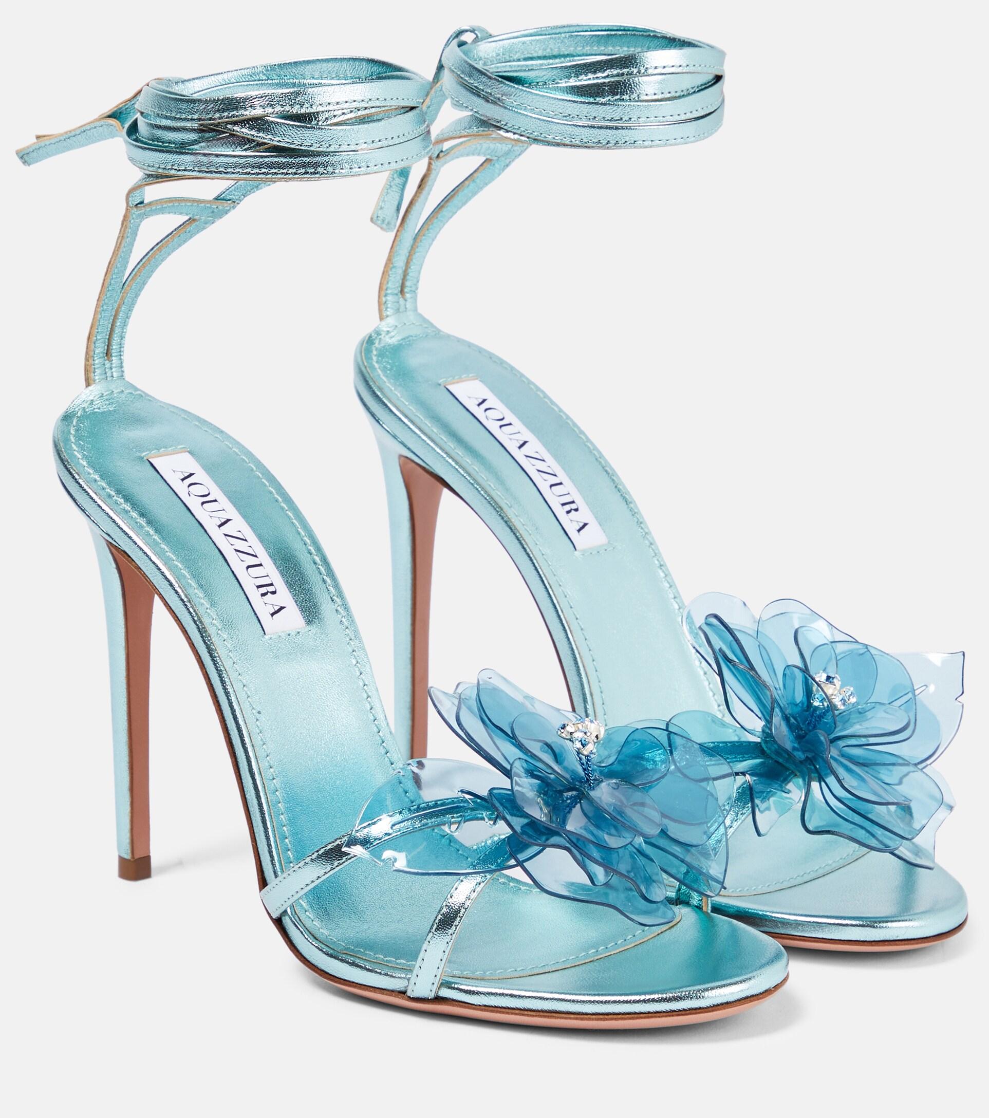 パンプス AQUAZZURA Women Shoes CYPMIDL0SAT84D Blue Aquazzura Crystal Hoop Sling 50 - Blue - Women | CYPMIDL0SAT84D