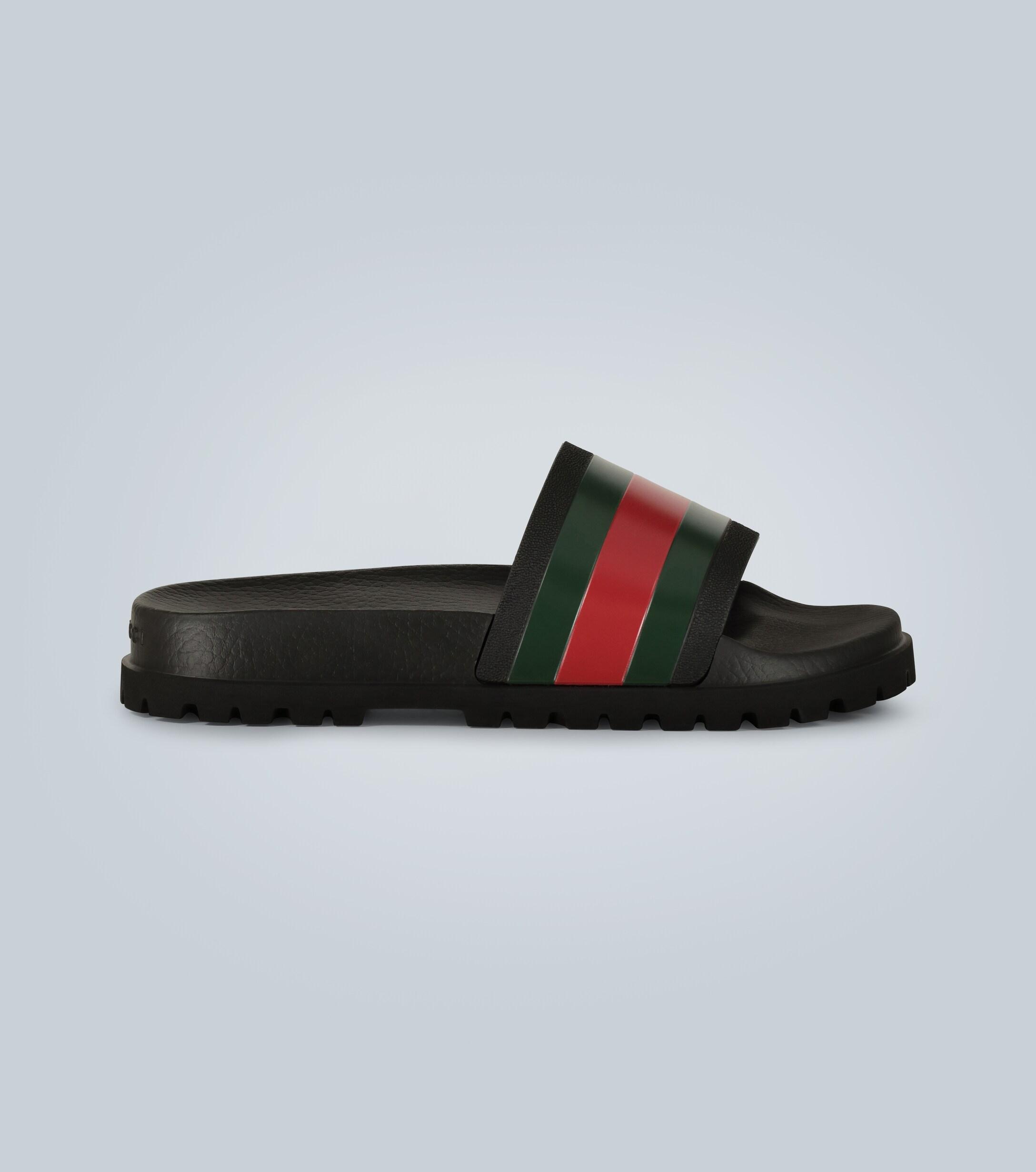 Gucci Striped Web Slide Sandals for Men 