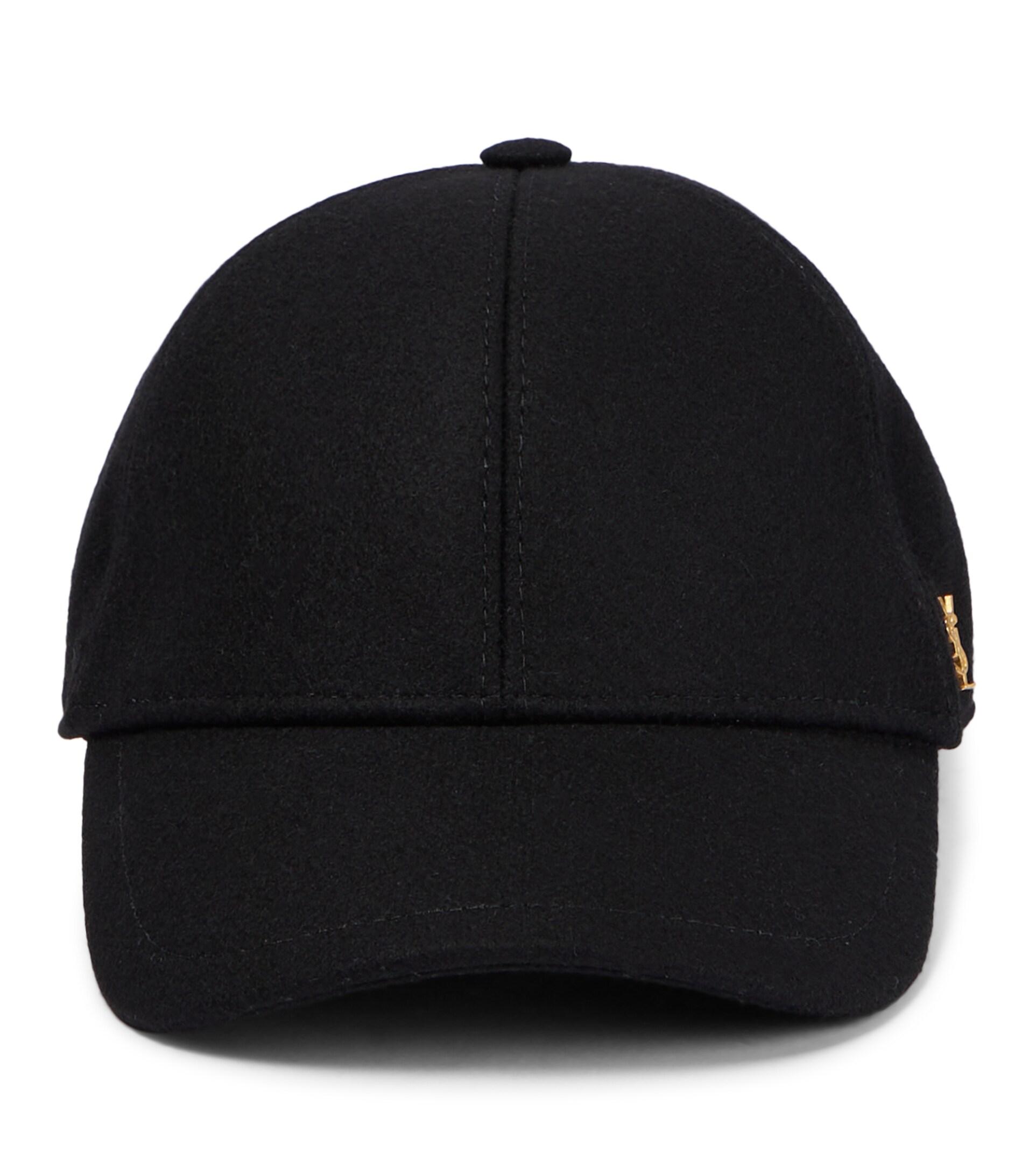 Saint Laurent Woolblend Felt Baseball Cap in Black Lyst