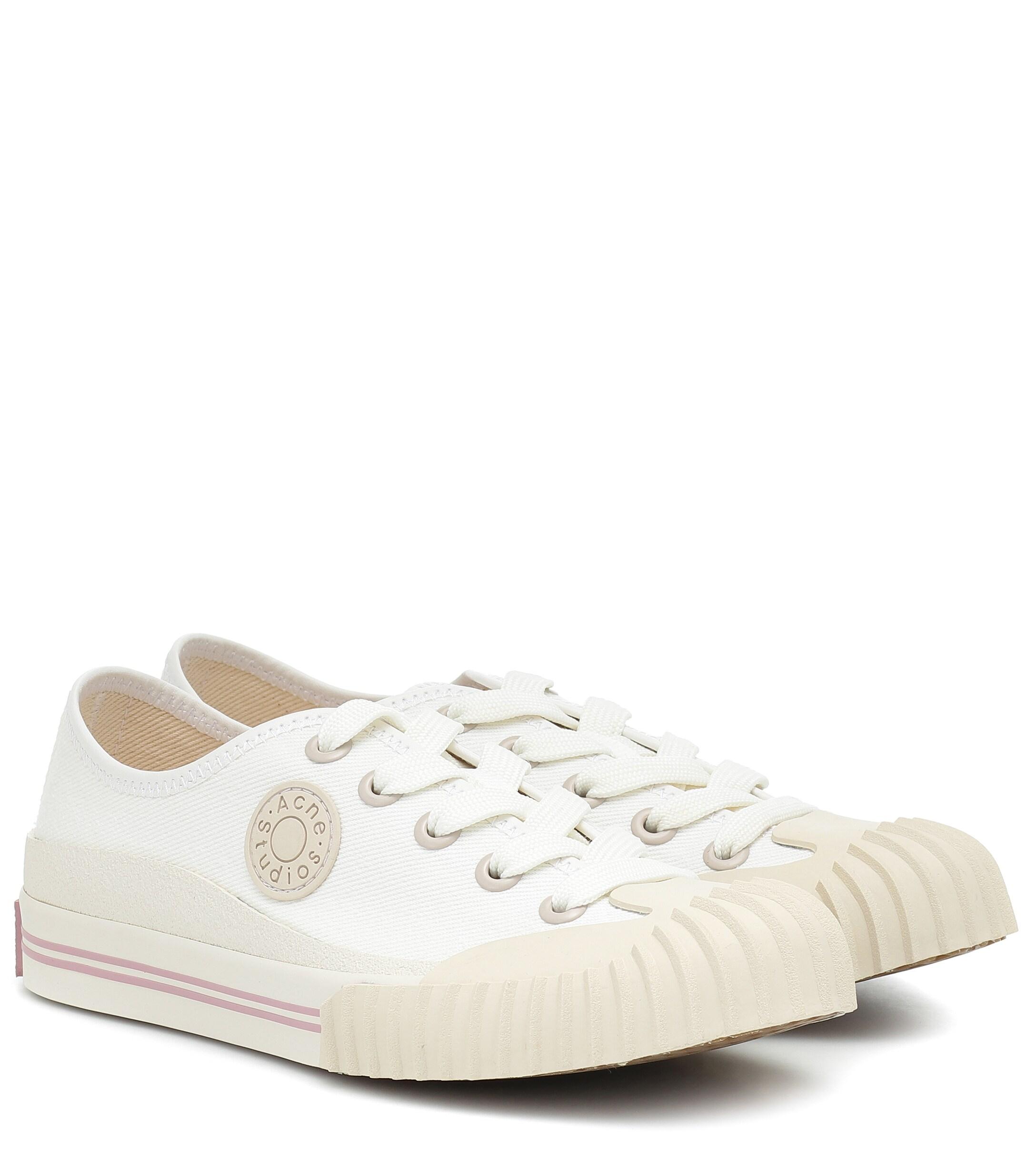 Acne Studios Twill Sneakers in White | Lyst