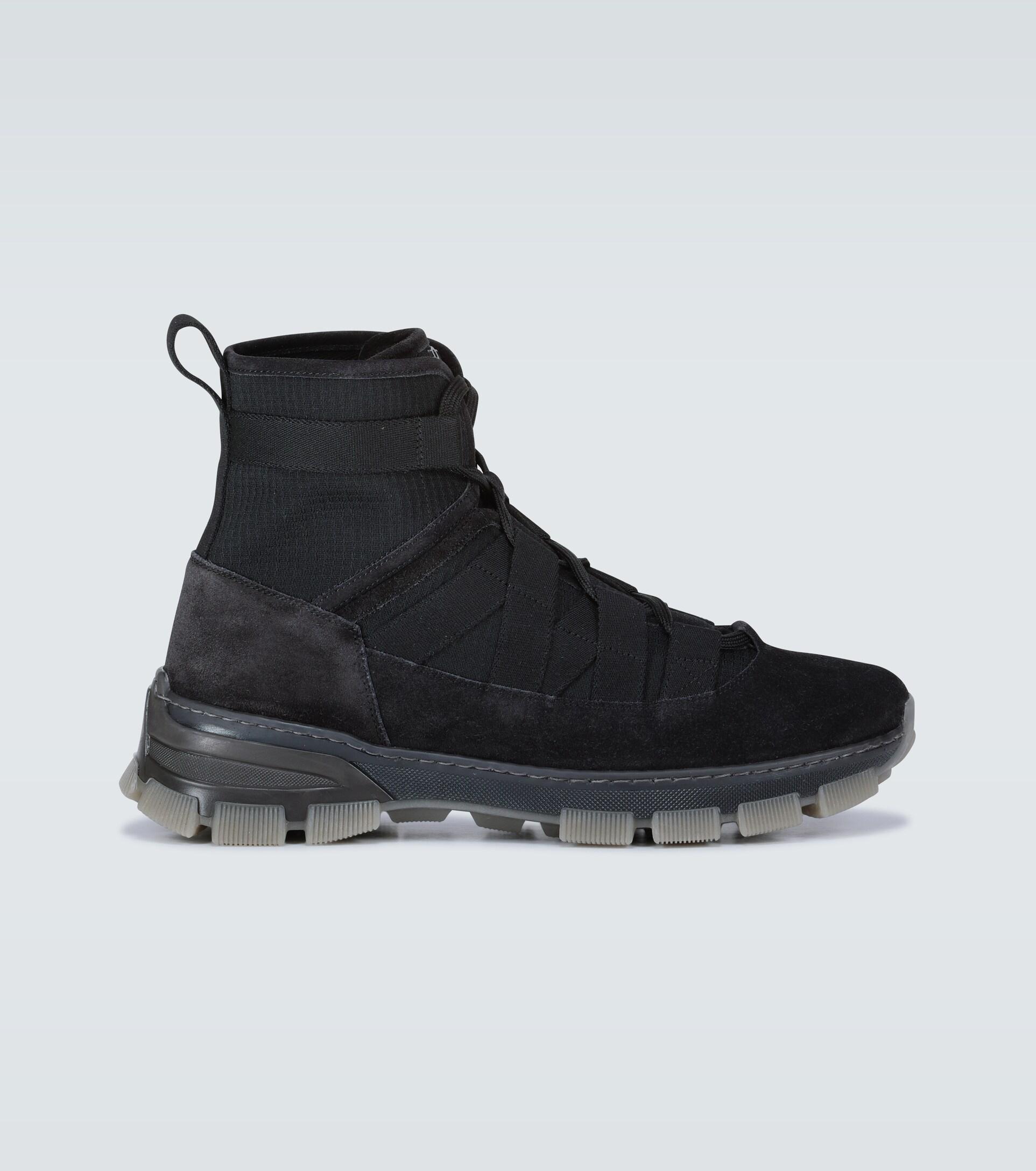 Loewe Suede-trimmed Hiking Boots in Black for Men | Lyst