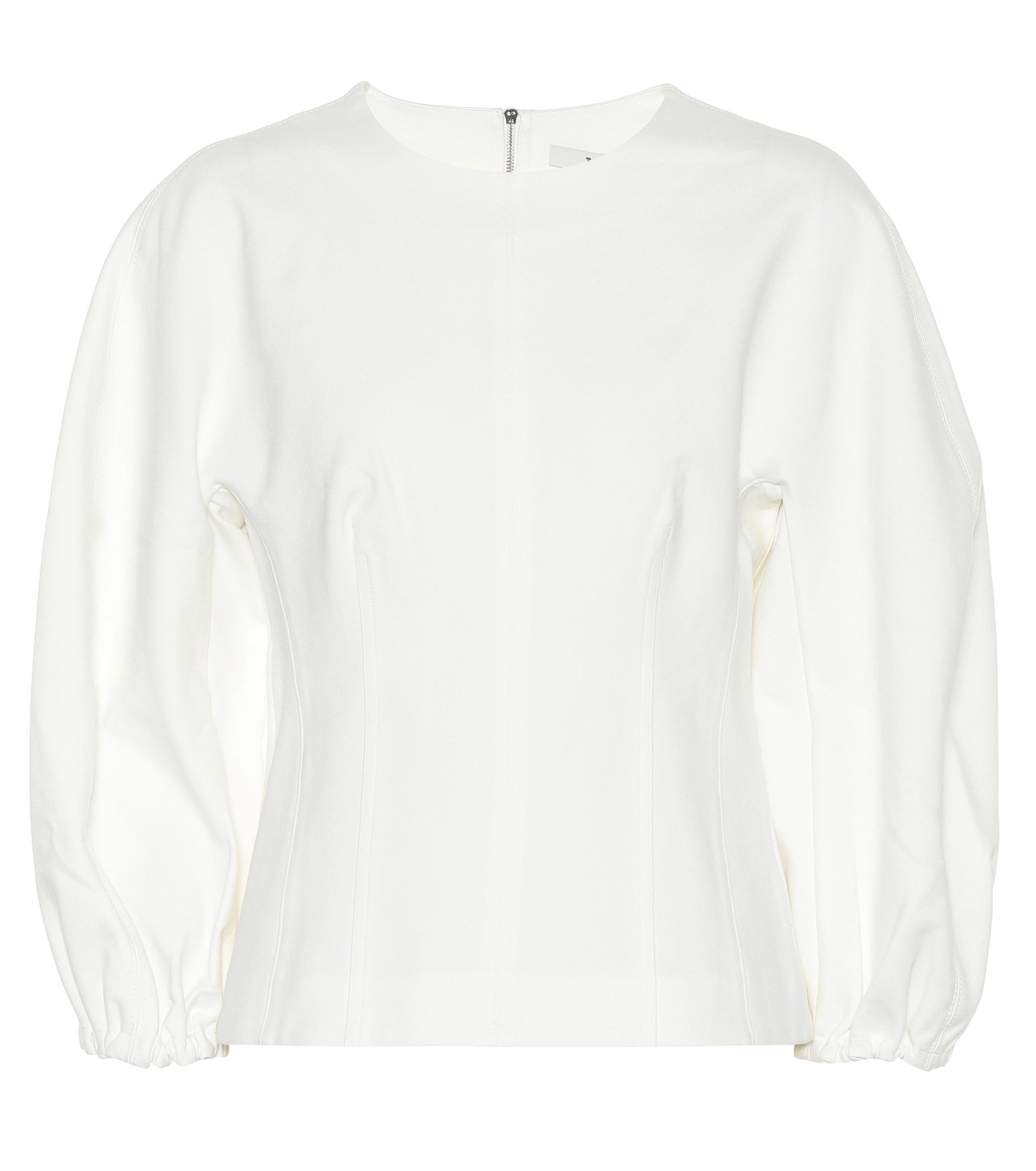Tibi Synthetic Long-sleeved Top in White - Lyst