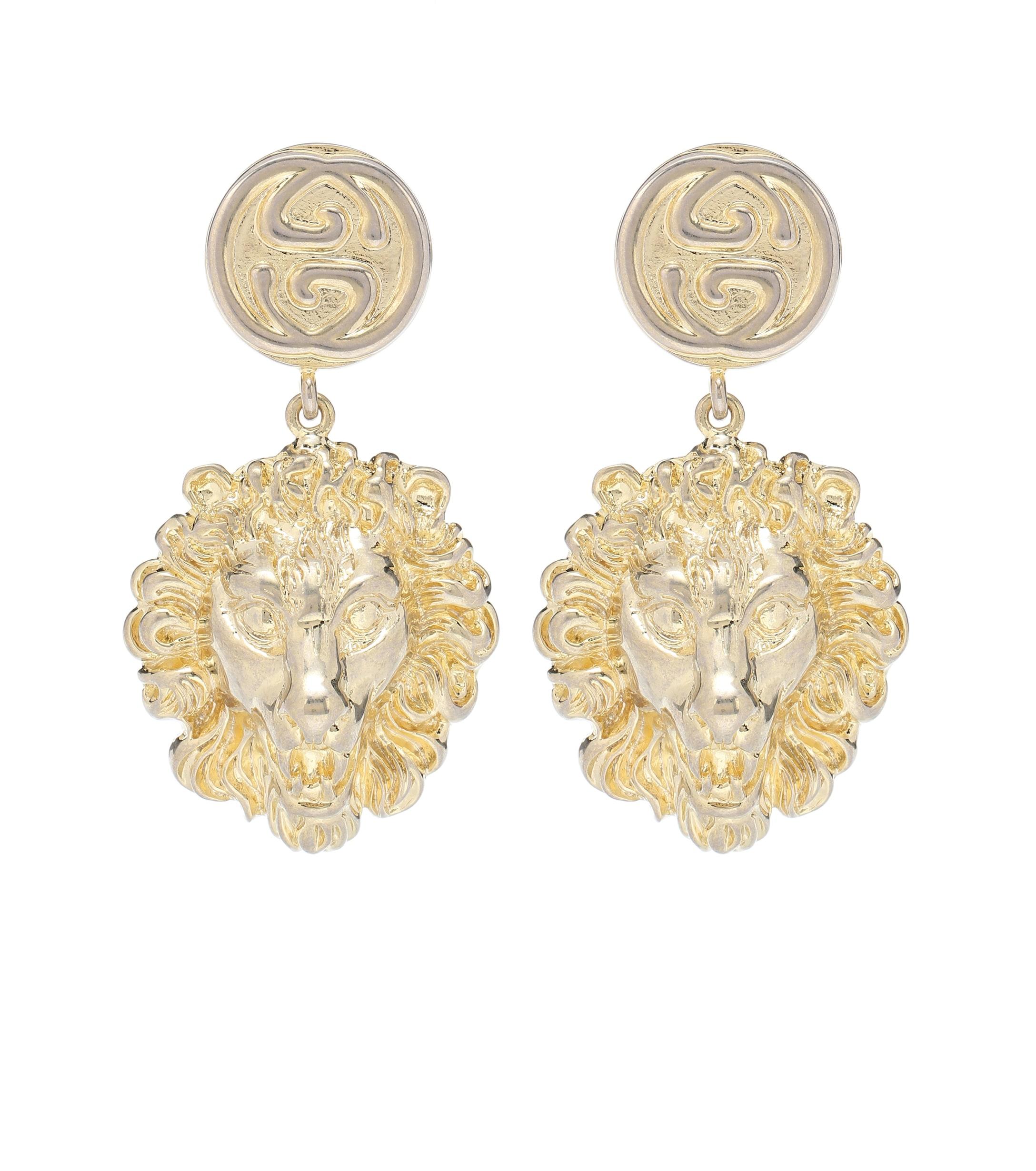 Gucci Lion Earrings in Gold (Metallic) Lyst