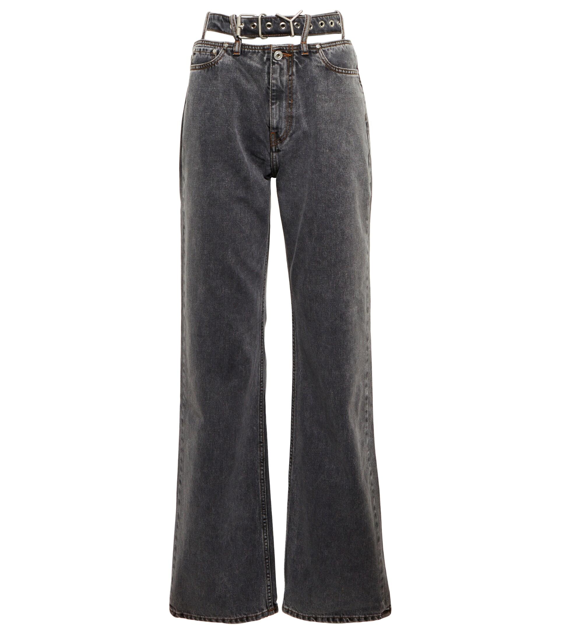 Y. Project Y Belt Wide-leg Jeans in Gray | Lyst