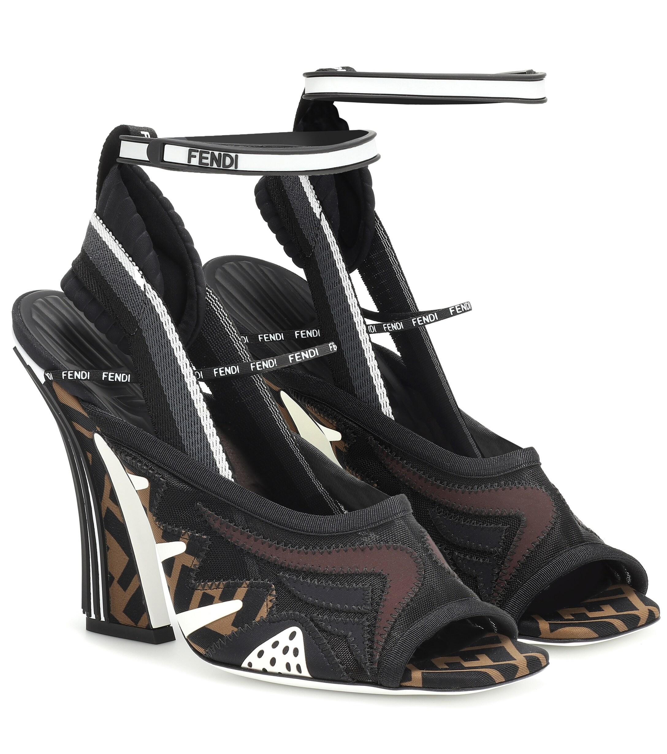 Fendi Ffreedom Technical Mesh Sandals in Black - Save 63% - Lyst