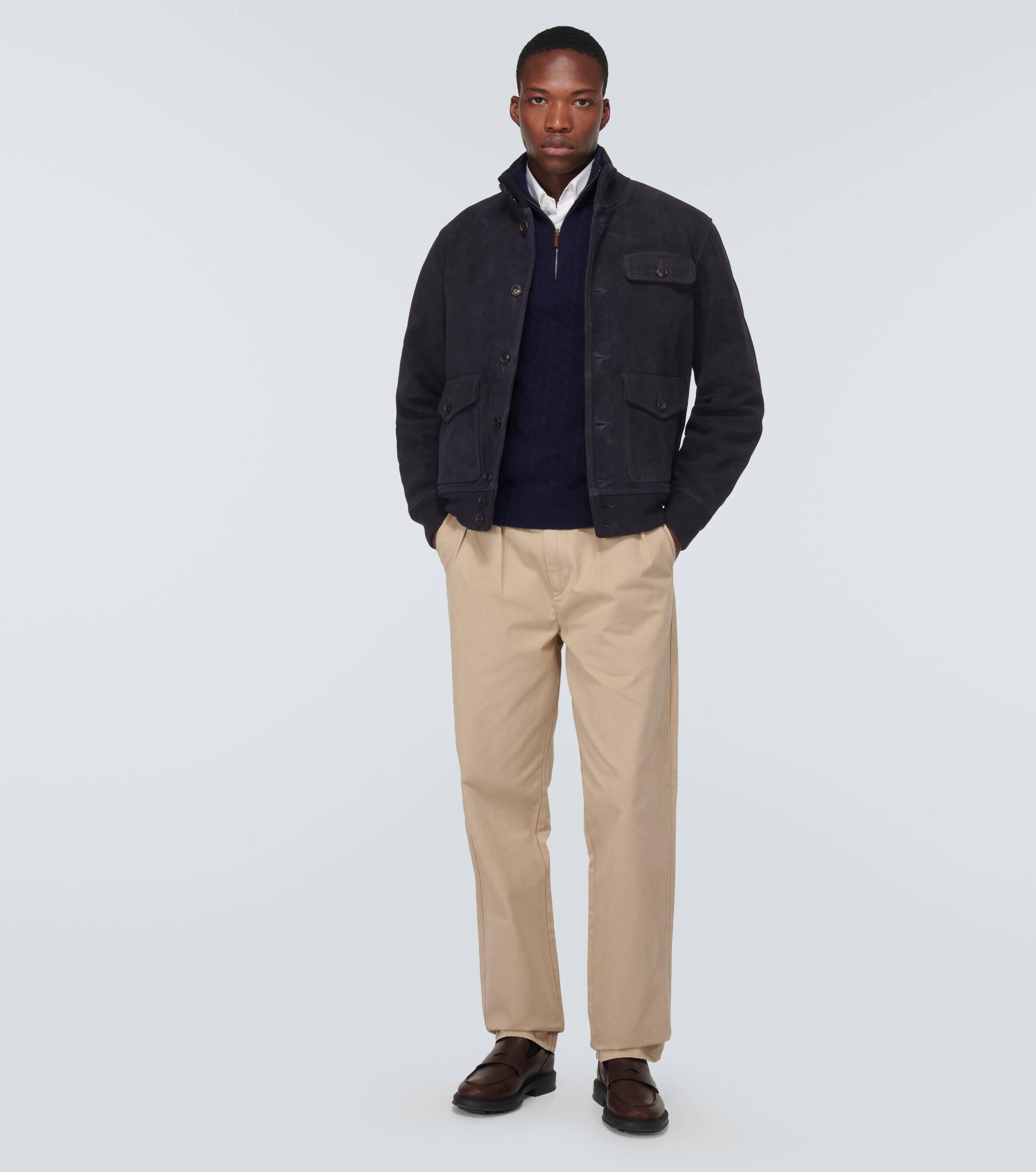 Polo ralph lauren suede bomber jacket hot sale