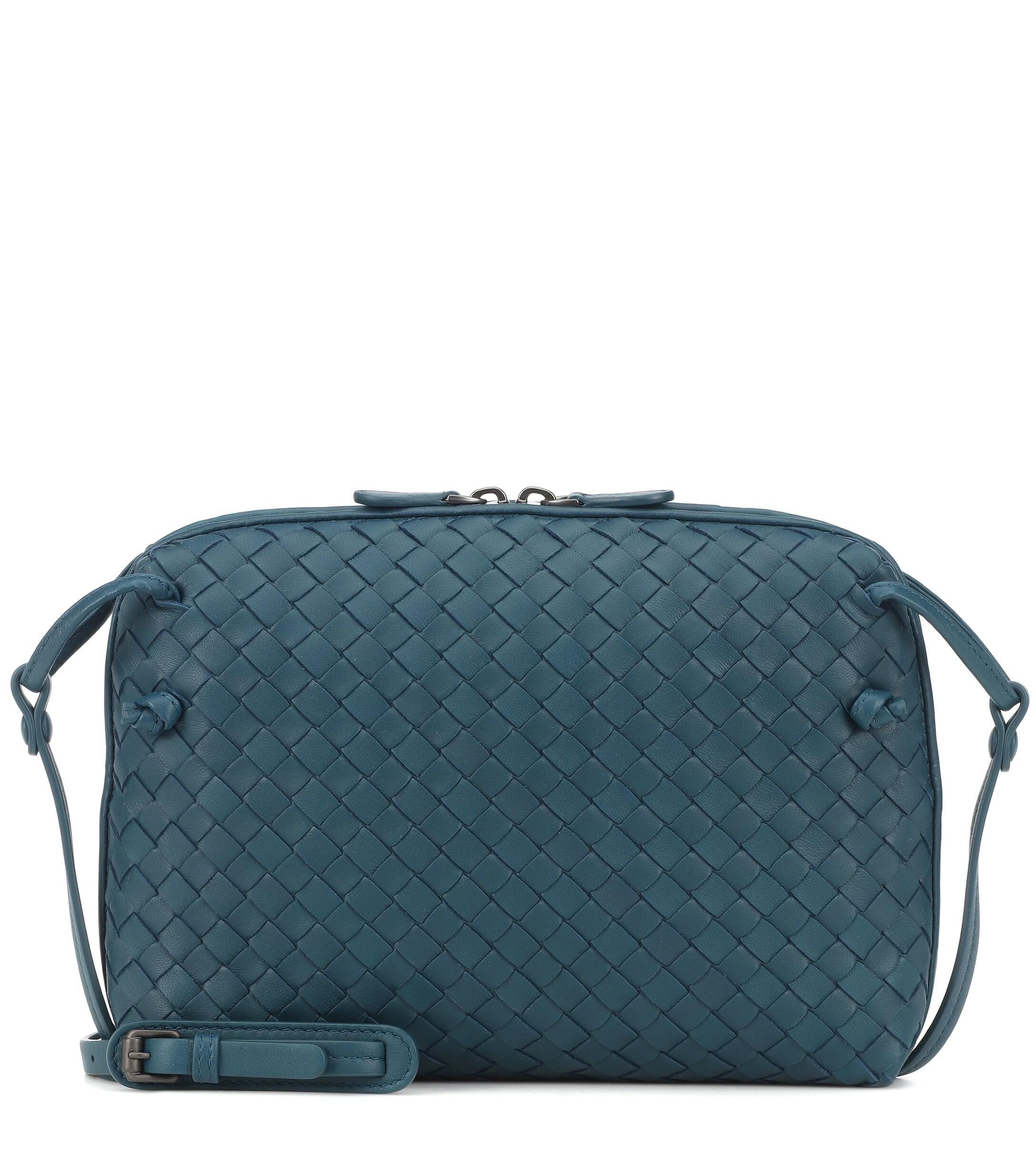 Bottega Nodini Leather Crossbody Bag in Blue Lyst