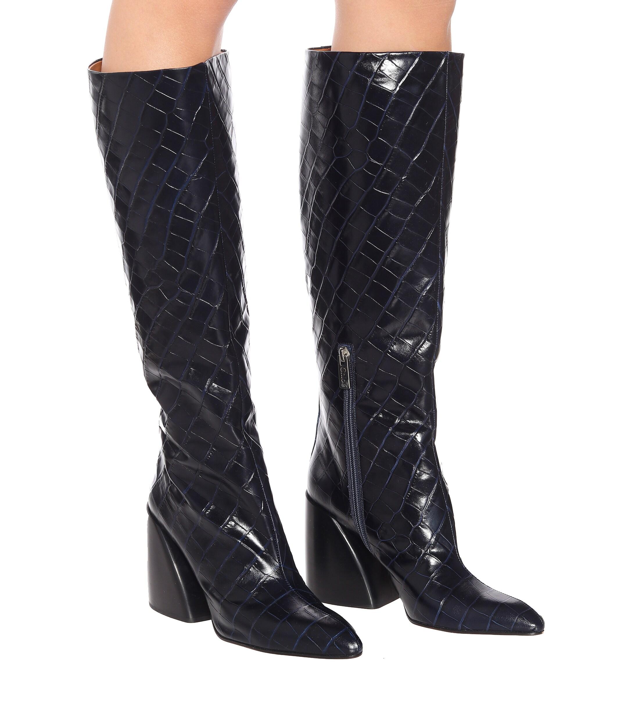 chloe croc boots