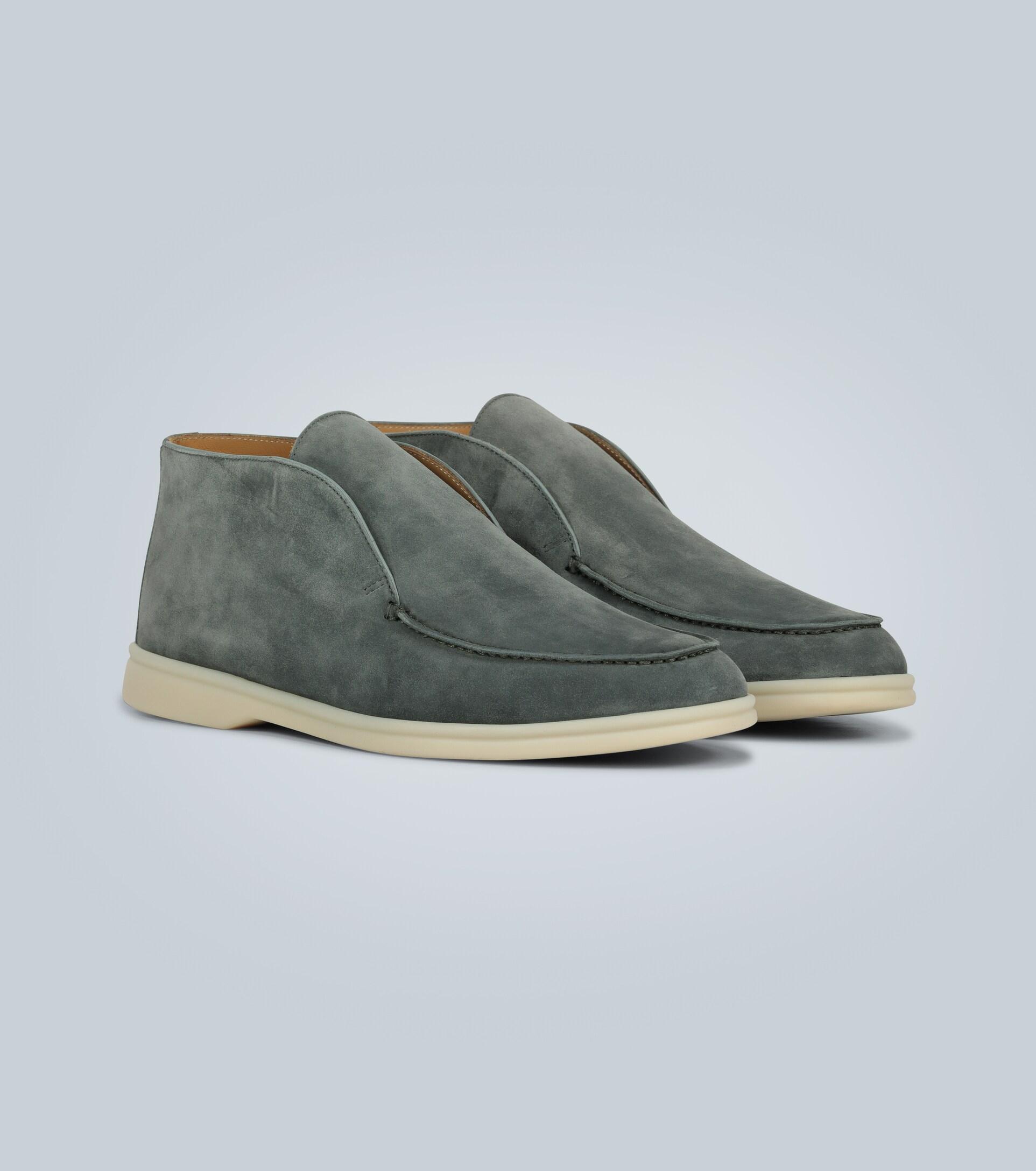 Loro Piana Open Walk Suede Ankle Boots in Gray for Men | Lyst