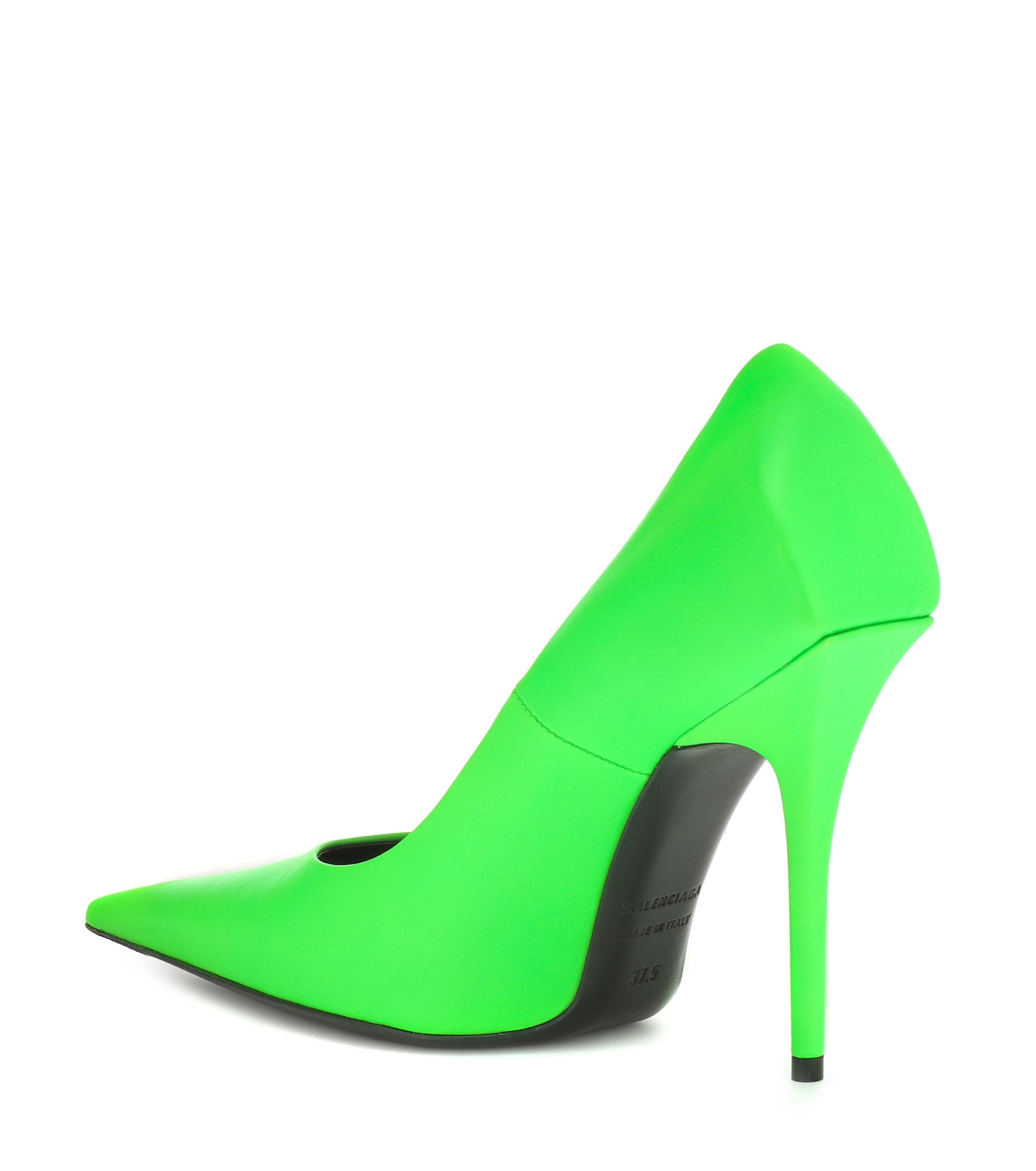 balenciaga neon green heels