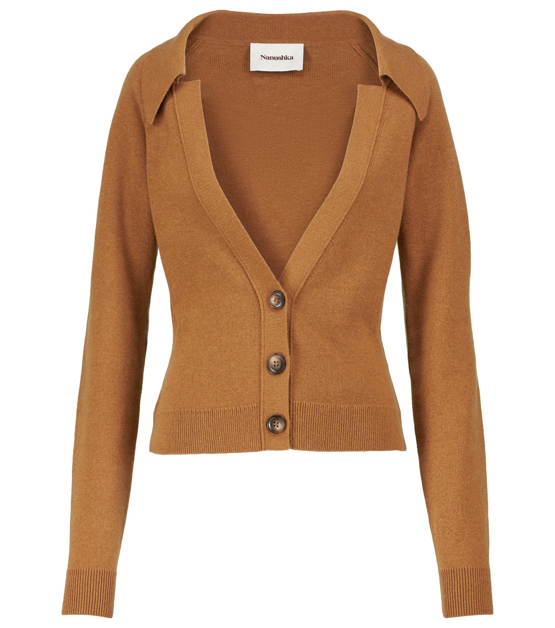 Customized Model Nanushka Brown Jodi Cardigan Attractive Design Vilniusigem Lt