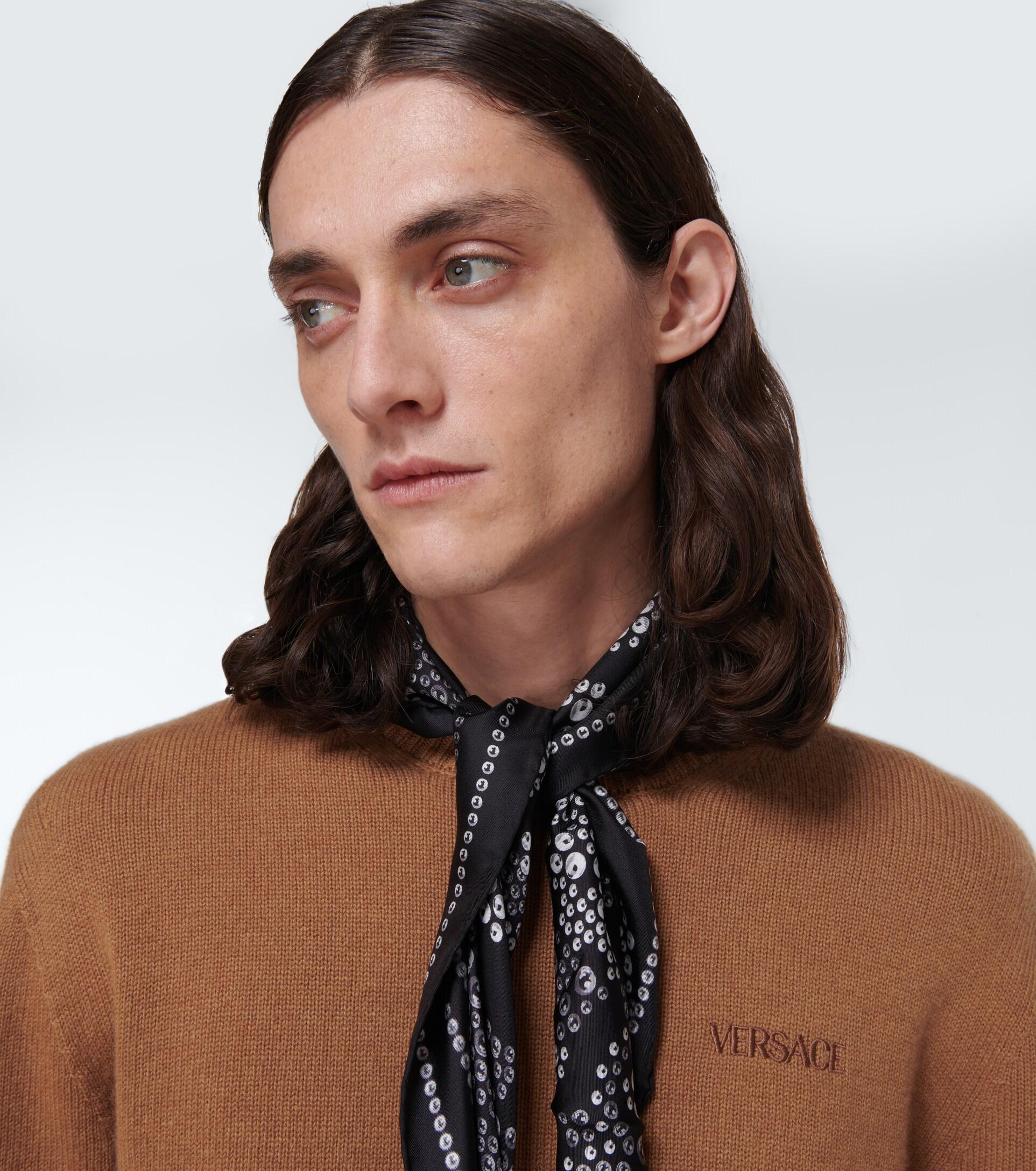 Versace Barocco Embellished Silk Scarf for Men | Lyst