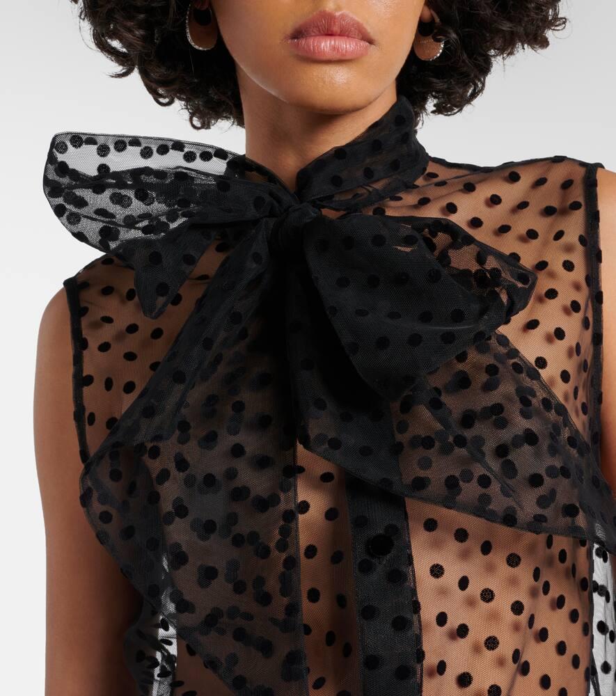 Nina Ricci Bow-Detail Tulle Shirt in Black | Lyst