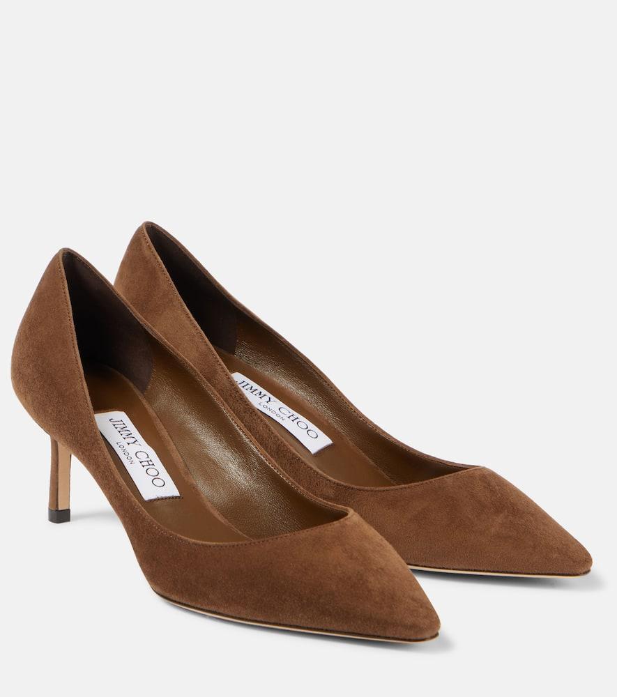 パンプス JIMMY CHOO Dark Brown Suede Romy 60 Pumps Jimmy Choo Romy 60 Suede Pumps in Brown | Lyst