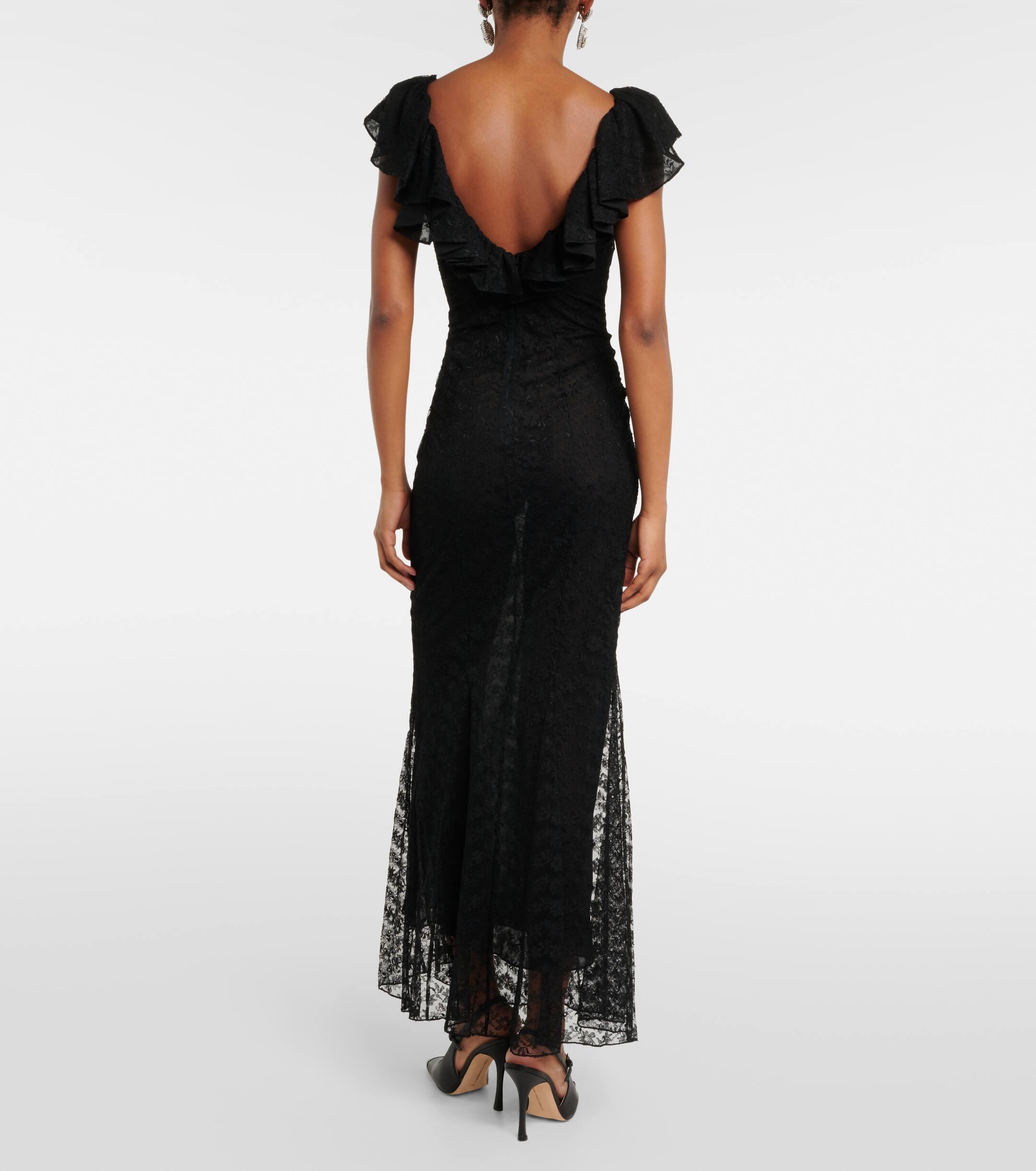 Long black lace outlet gown