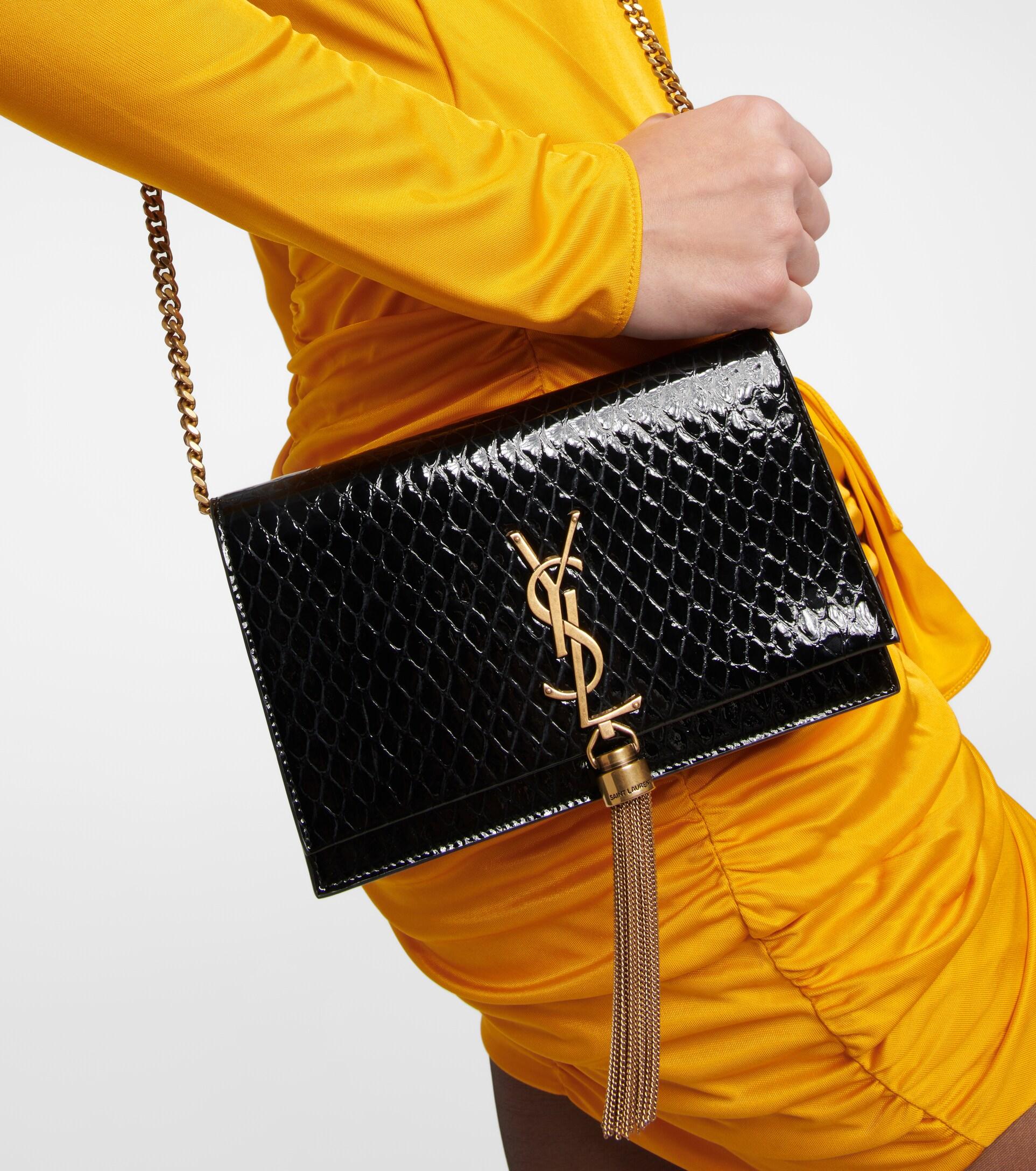 Saint Laurent Kate Small Leather Shoulder Bag in Black | Lyst