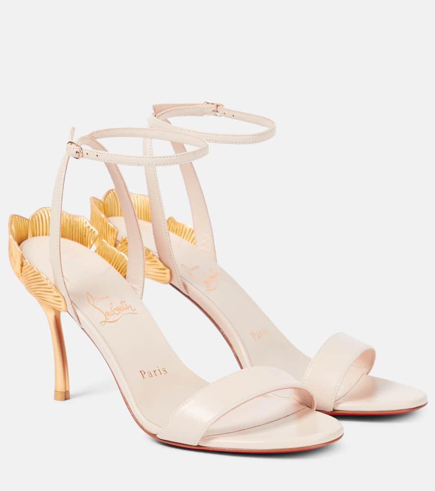 Christian Louboutin Ginko Girl 85 Leather Sandals in White Christian Louboutin Ginko Girl 85 Leather Sandals in White