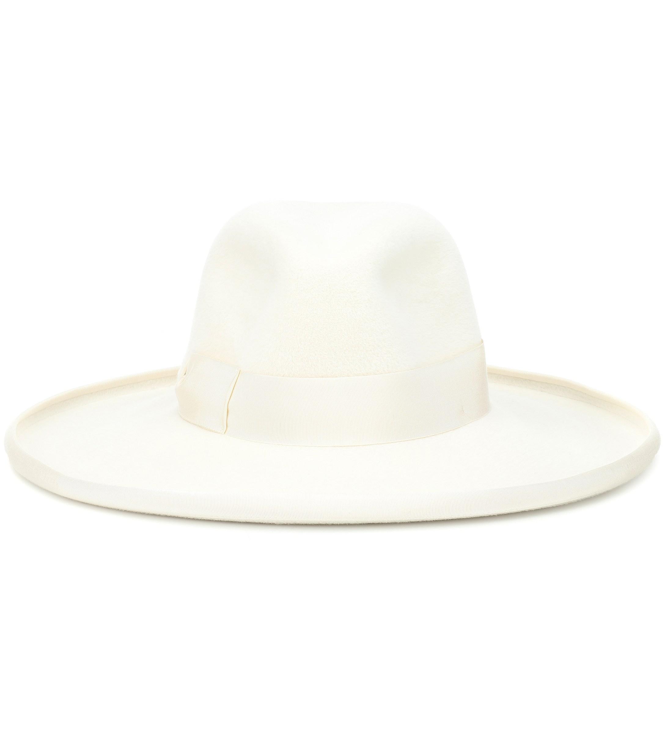 Gucci Wide-brimmed Felt Hat in White | Lyst