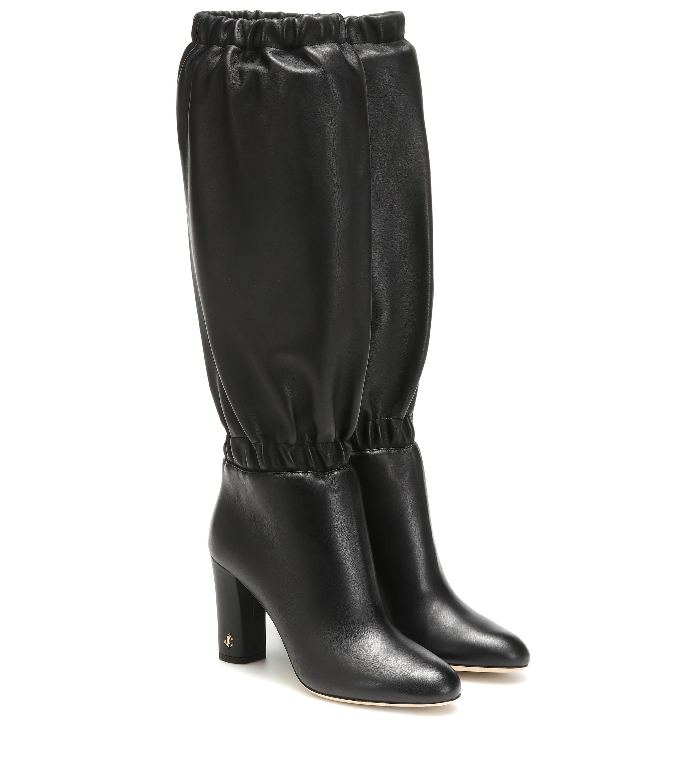 Jimmy Choo Maxyn 85 Leather Boots in Black - Save 29% - Lyst