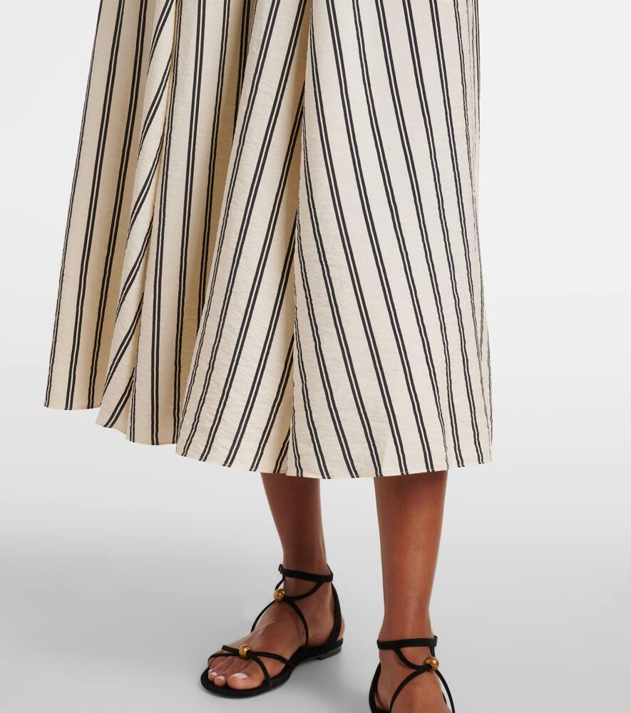 Polo Ralph Lauren Silk-Blend A-Line Midi Dress in Natural | Lyst