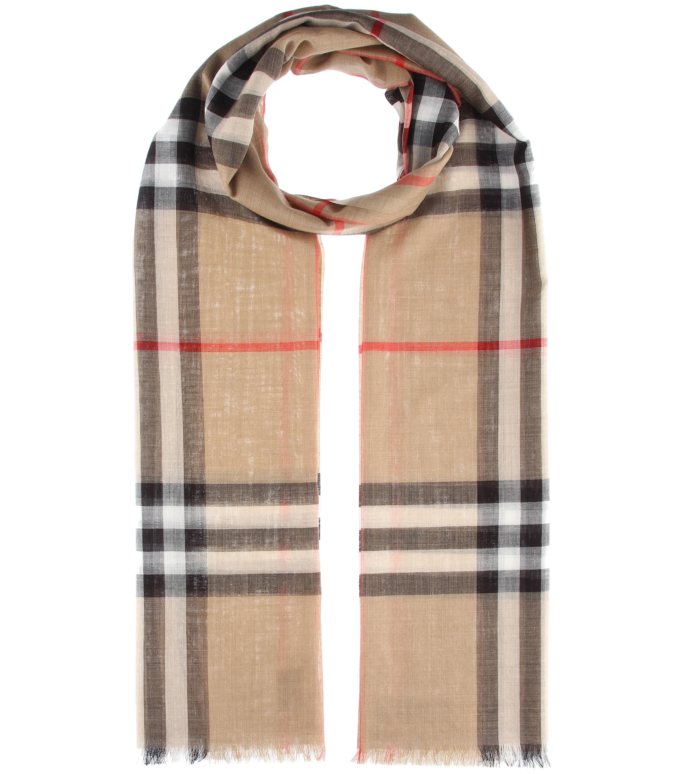 Sciarpa in lana e seta a quadriBurberry di Lana | Lyst