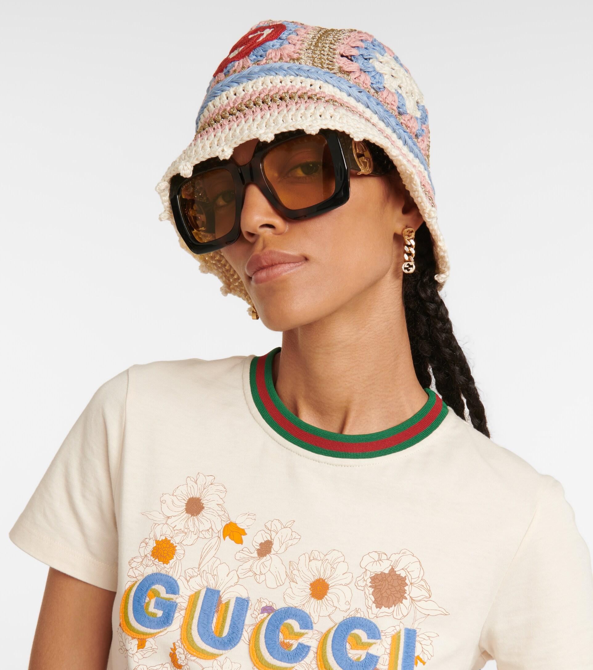 Gucci Multicolor Crochet Hat Gucci Lovelight Interlocking G Crochet Hat in White | Lyst main image 2
