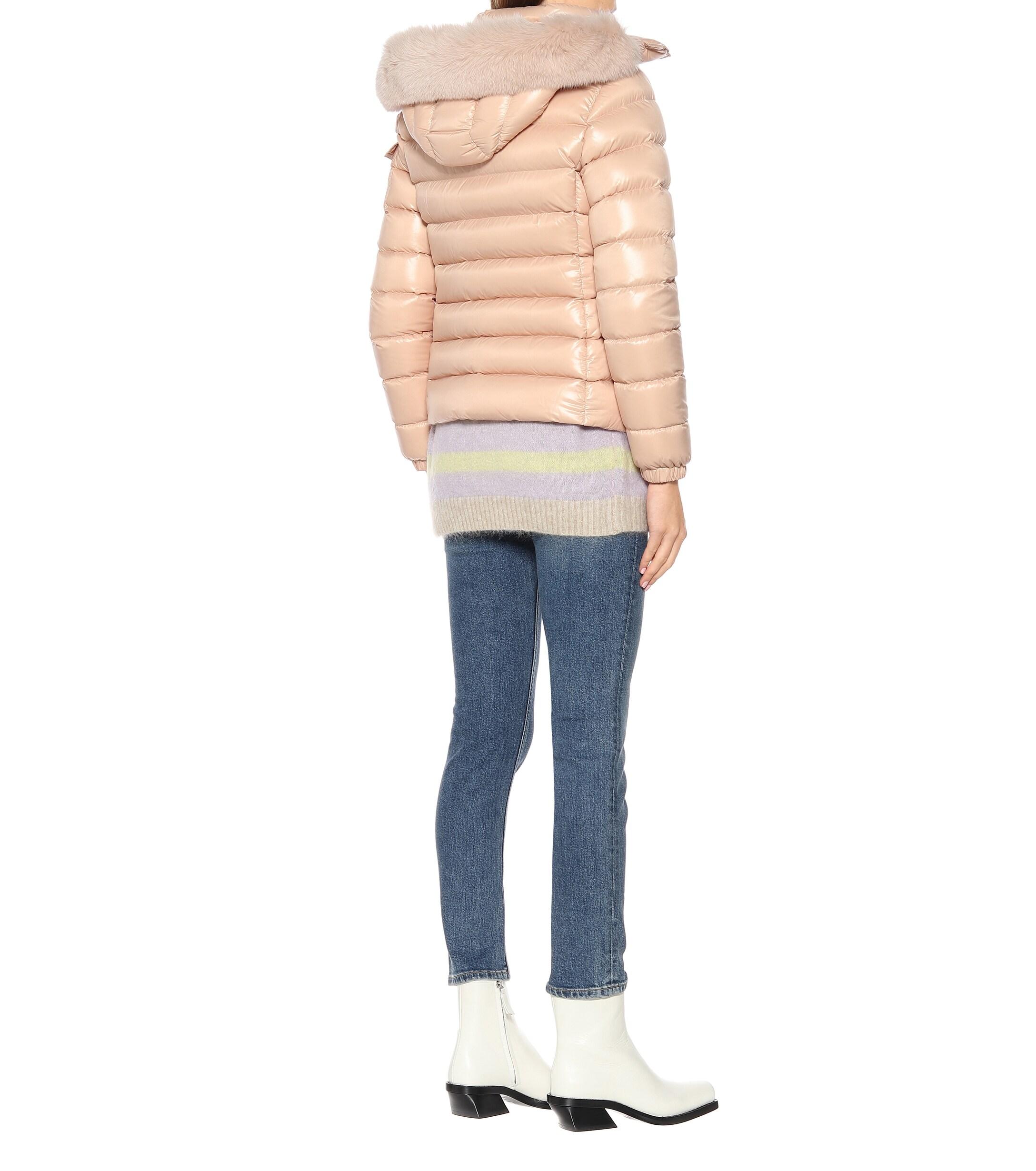 Moncler Badyfur Moncler Pink Jacket With Fur Moncler Badyfur