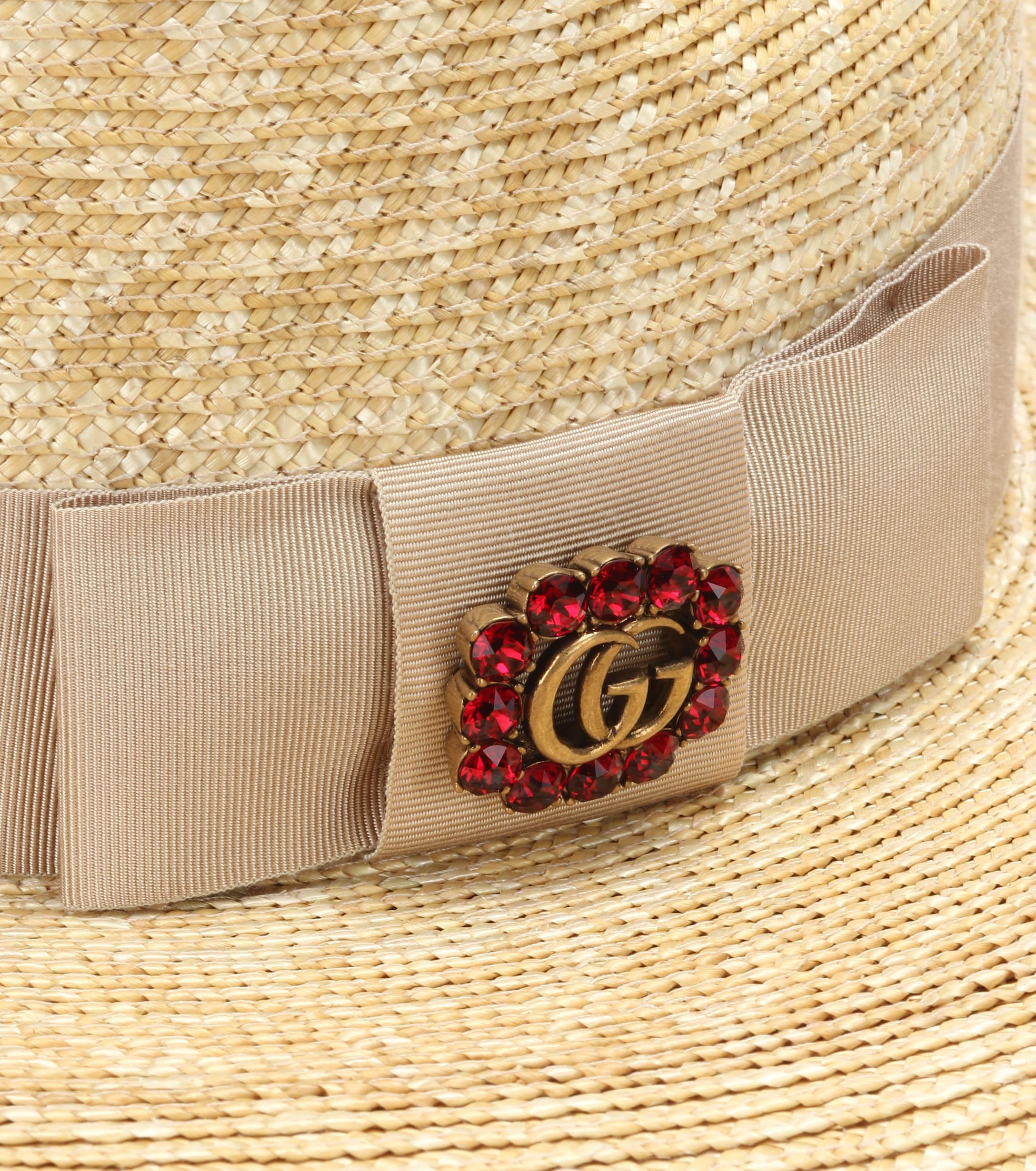 gucci wide brim straw hat