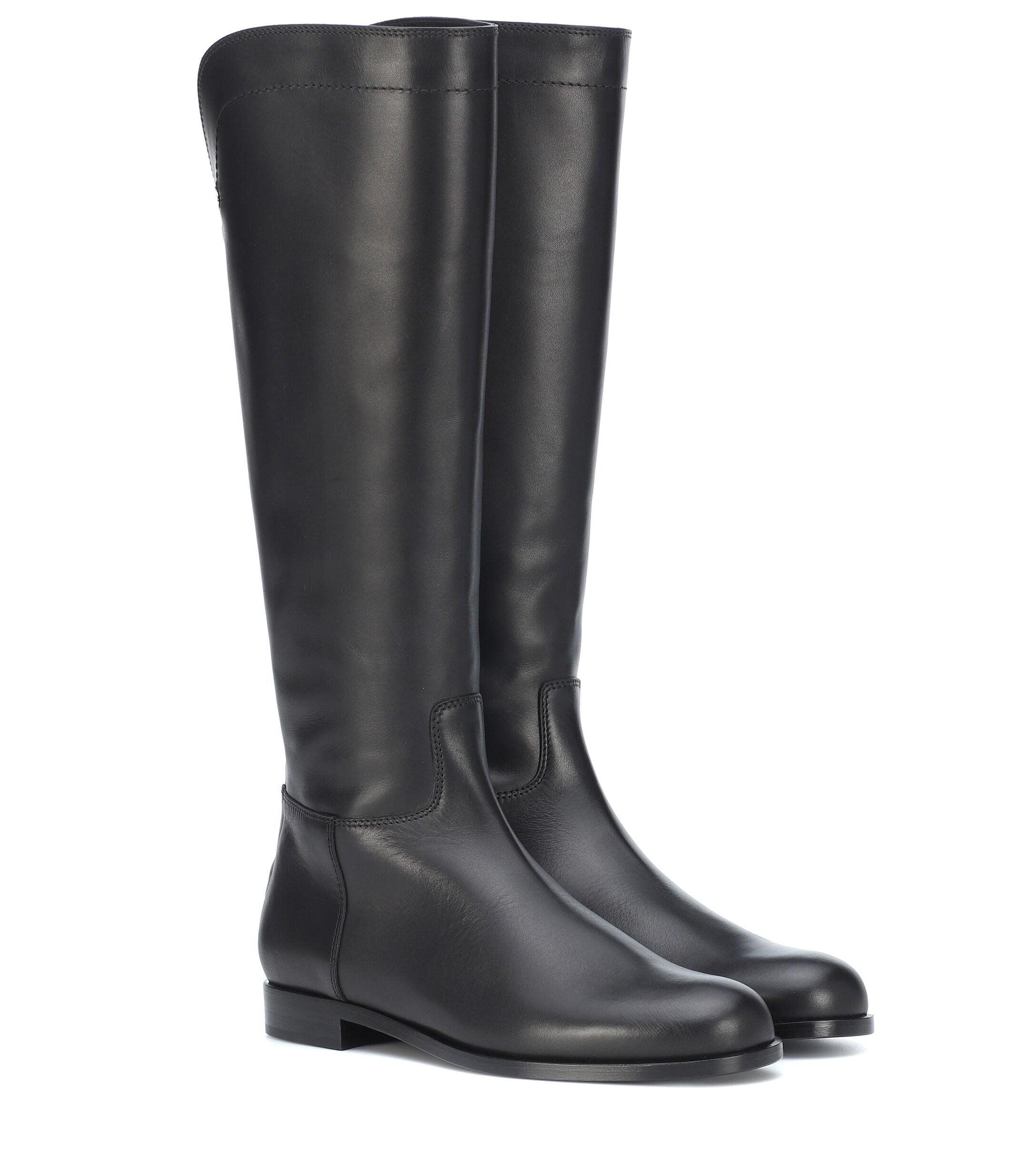 Loro Piana Welly Leather Boots in Black - Lyst
