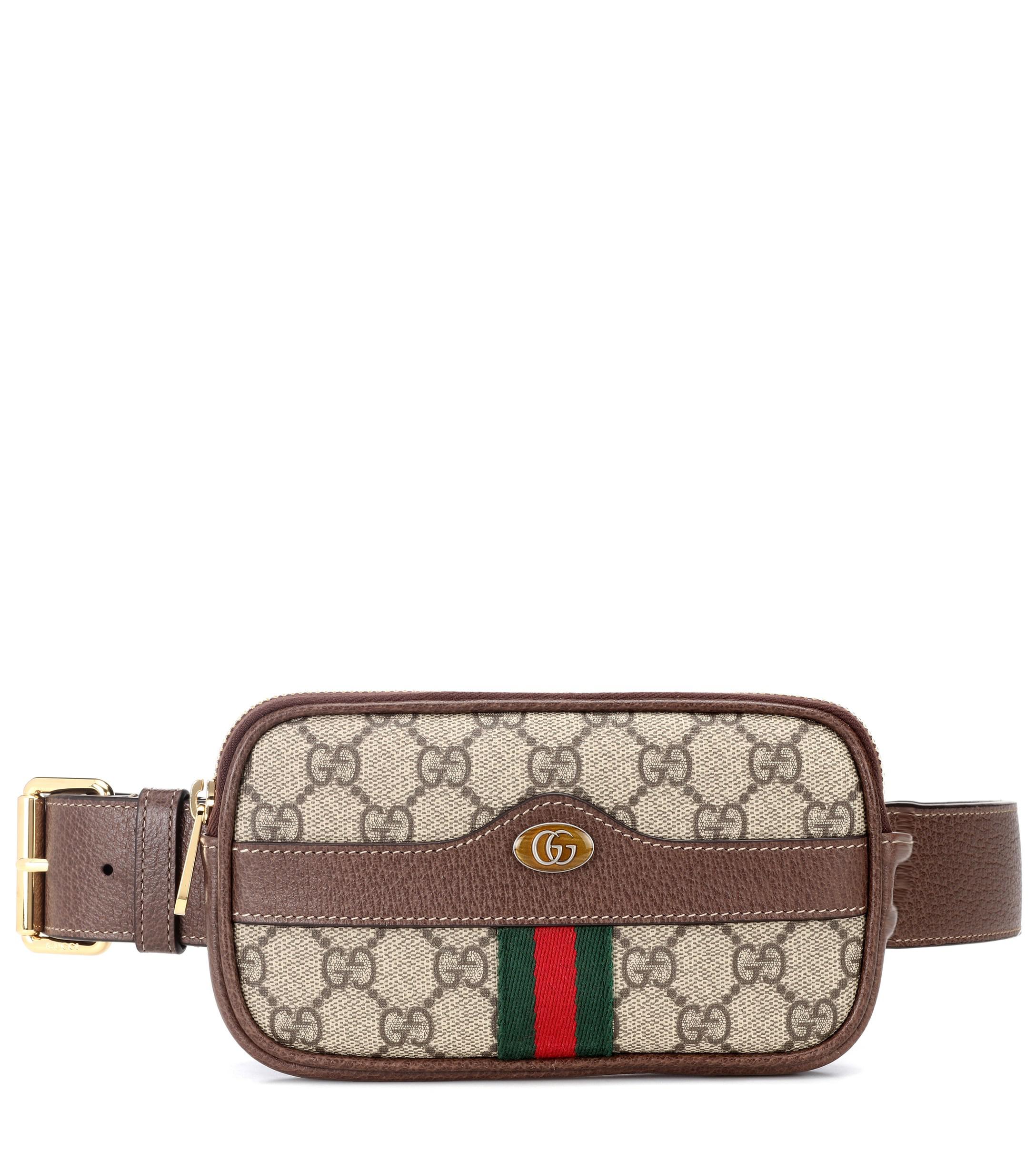 Gucci Leather Ophidia GG Supreme Belt Bag in Brown - Lyst