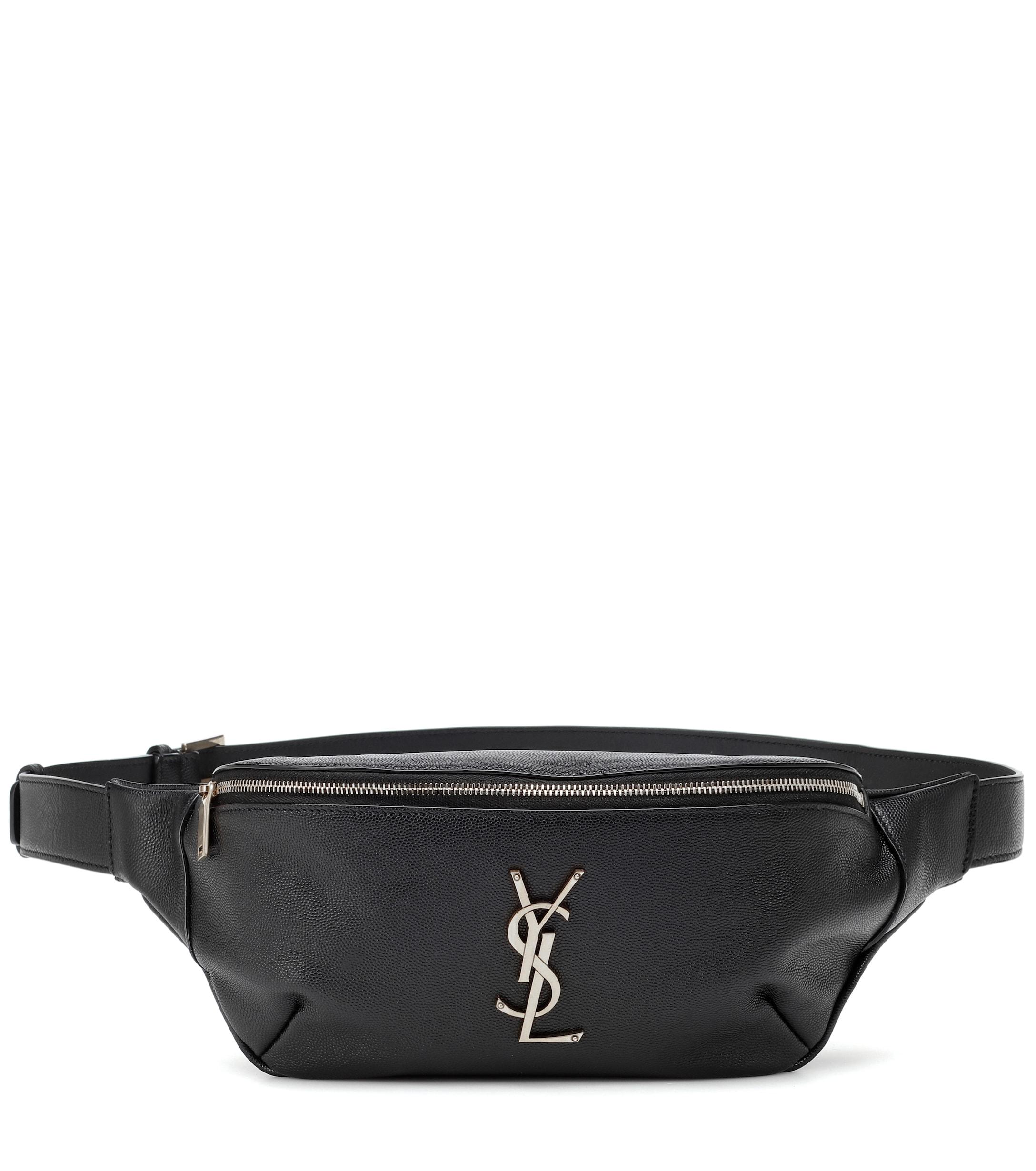 Saint Laurent Classic Monogram Leather Belt Bag in Black - Lyst