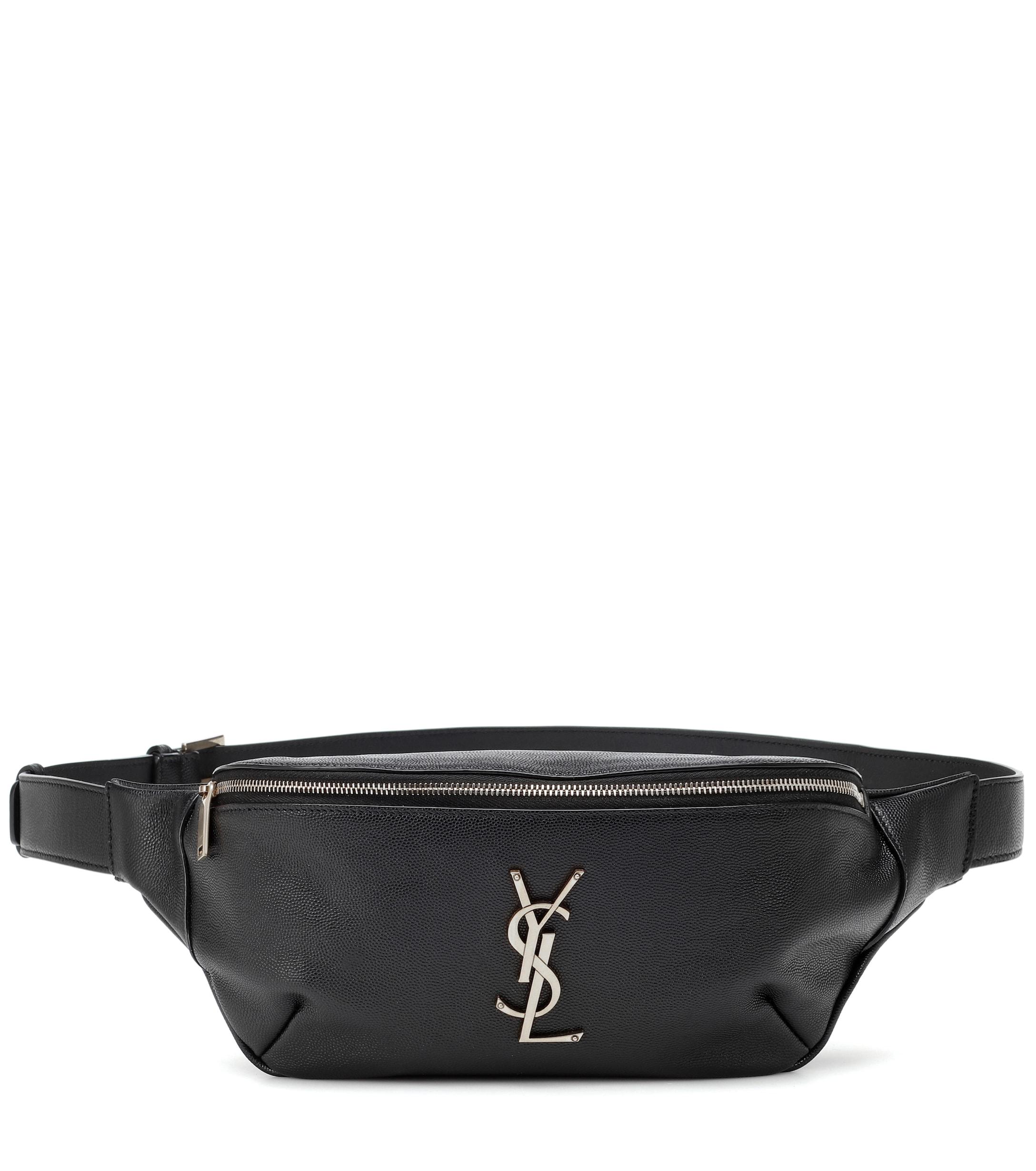 Saint Laurent Classic Monogram Leather Belt Bag in Black Lyst