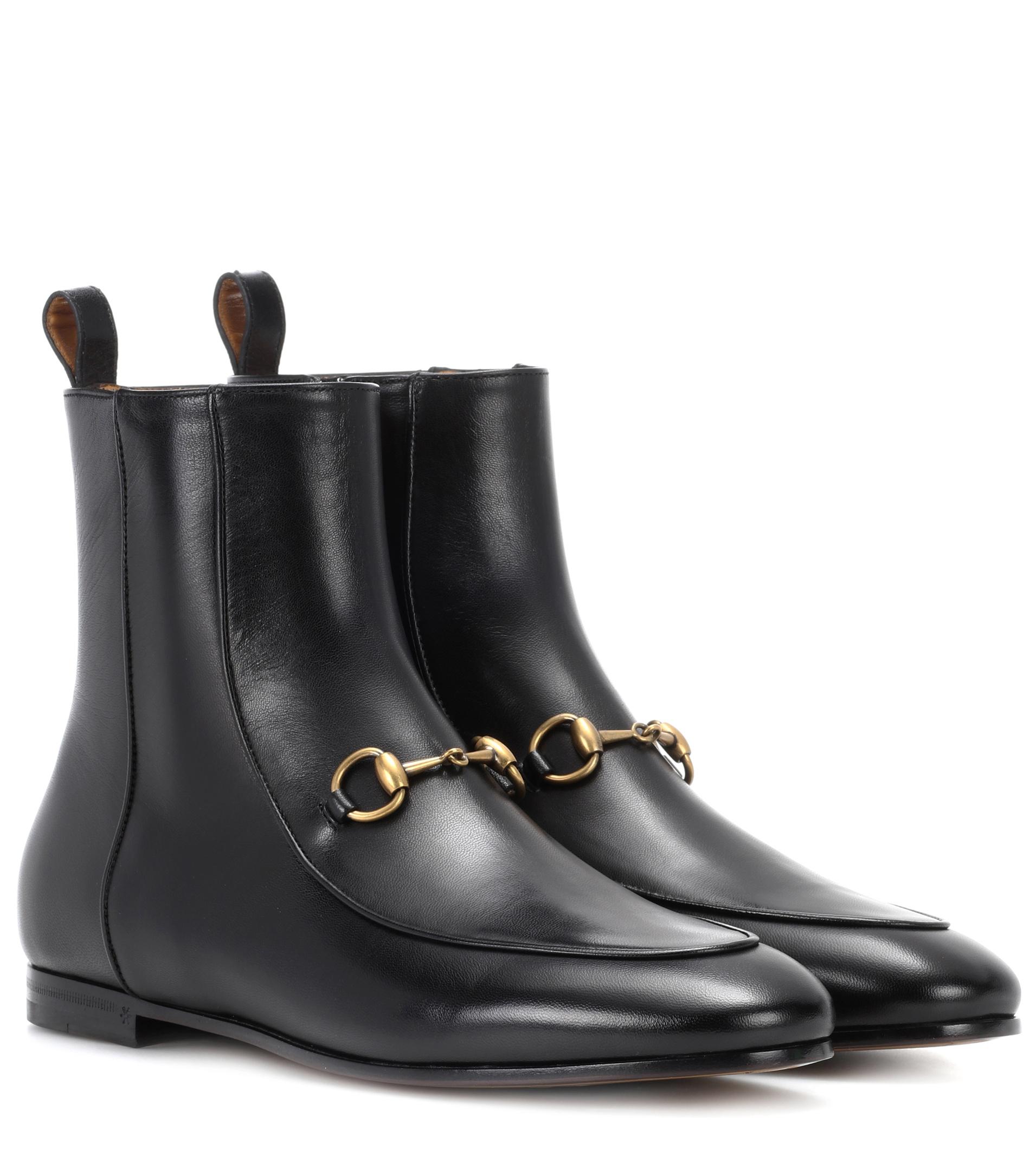 Gucci Jordaan Leather Ankle Boot in 