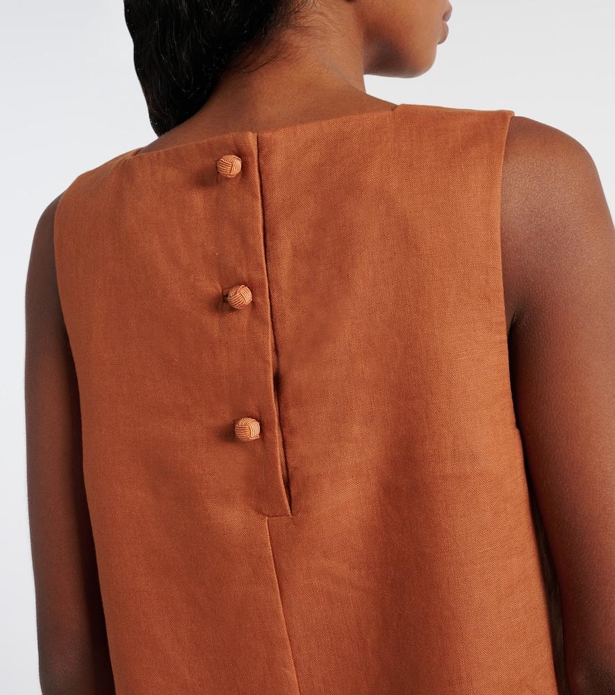 posse brown linen dress Posse Linen Polka-dot Alice Dress in Brown
