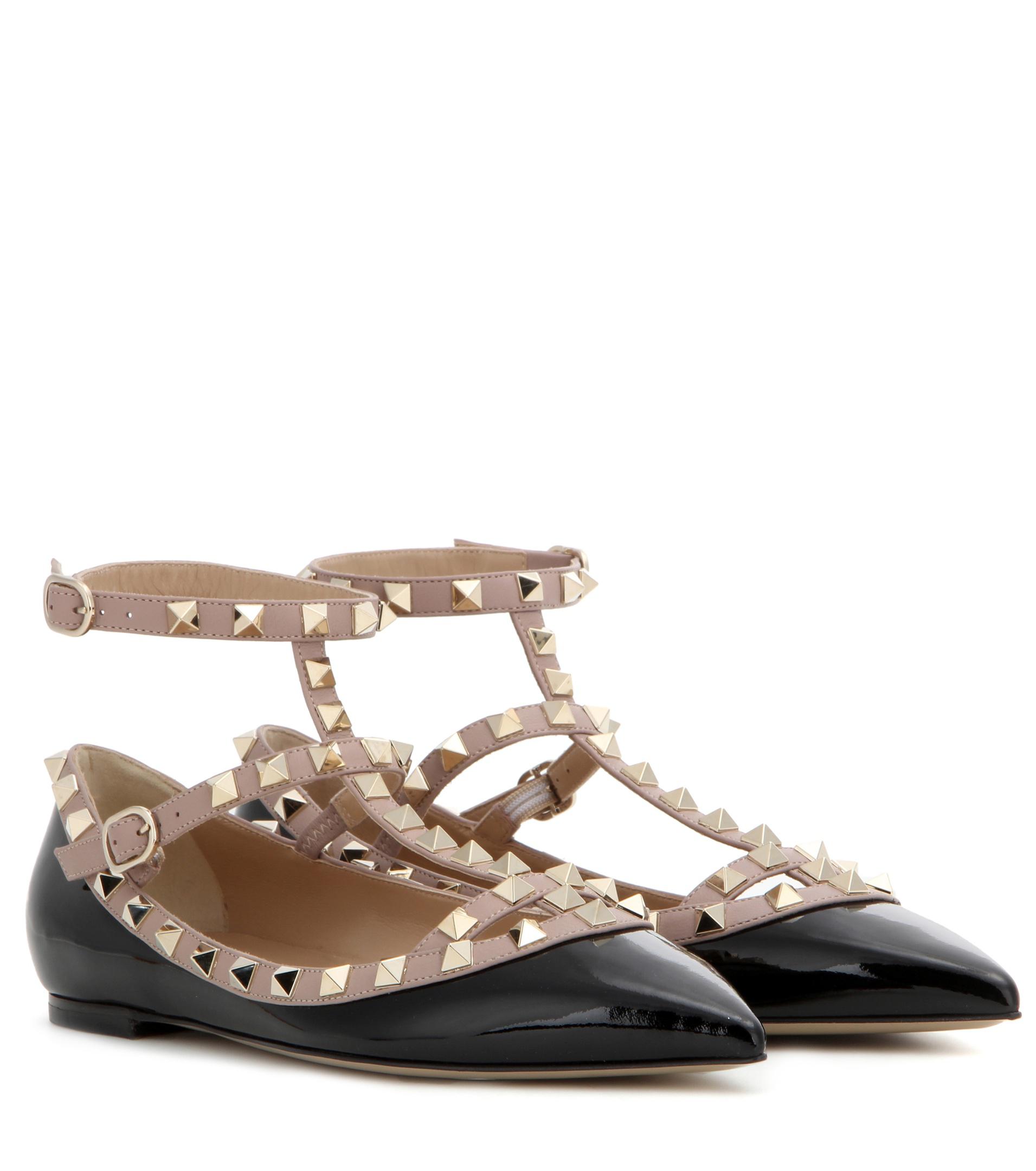 valentino rockstud ballerina pink