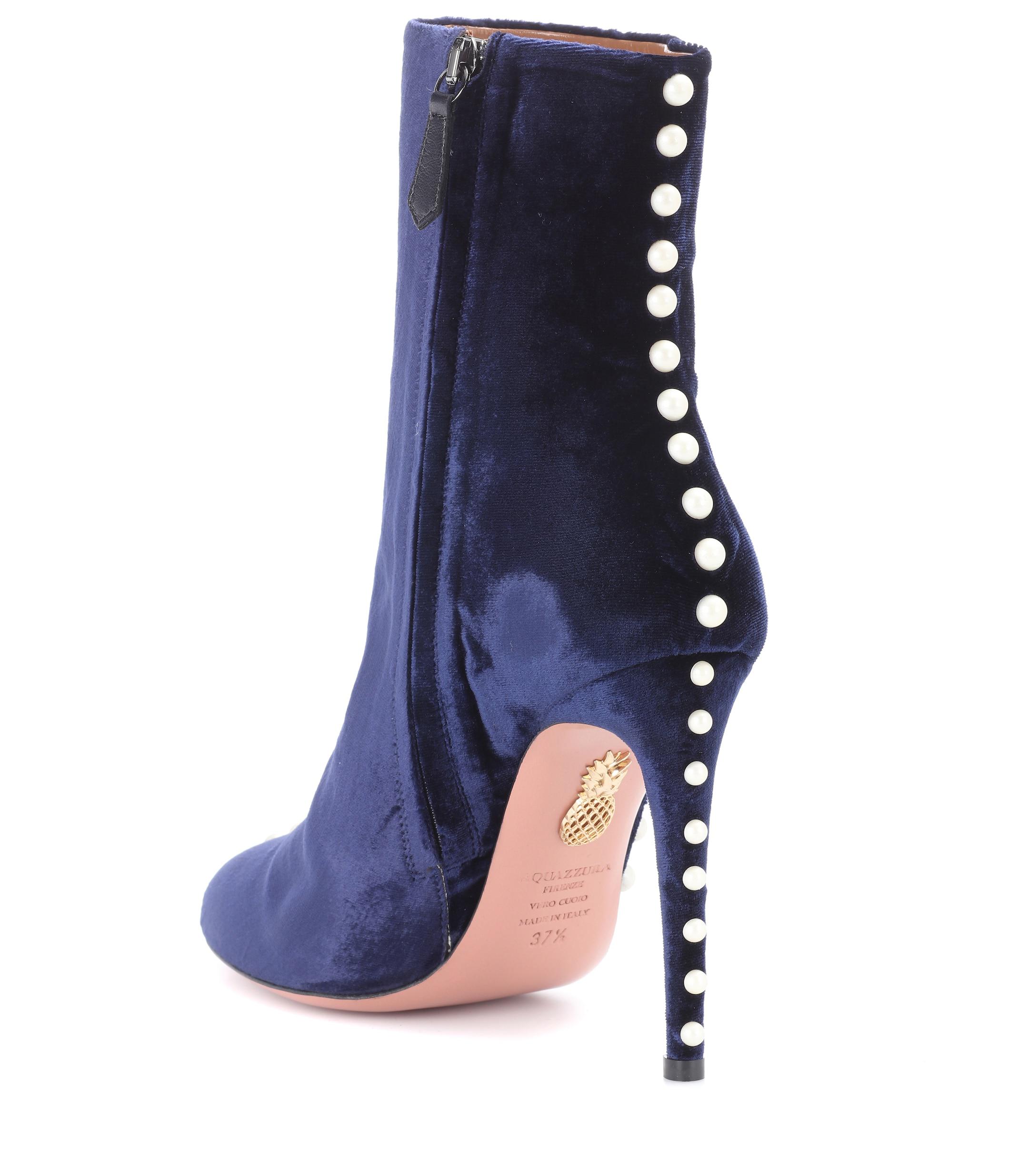 aquazzura velvet boots