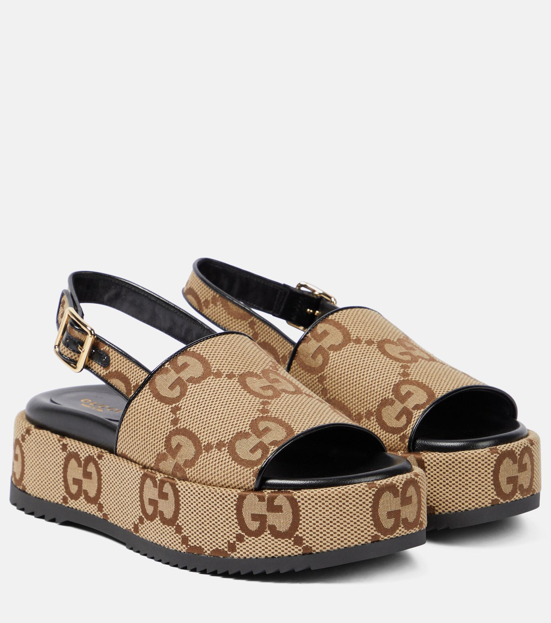 Gucci Jumbo GG Platform Sandals | Lyst