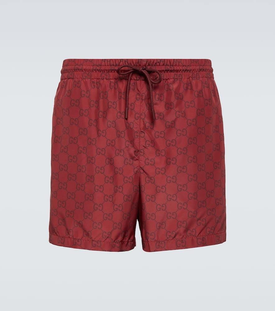 Gucci Gg Swim Trunks in Red for Men Lyst