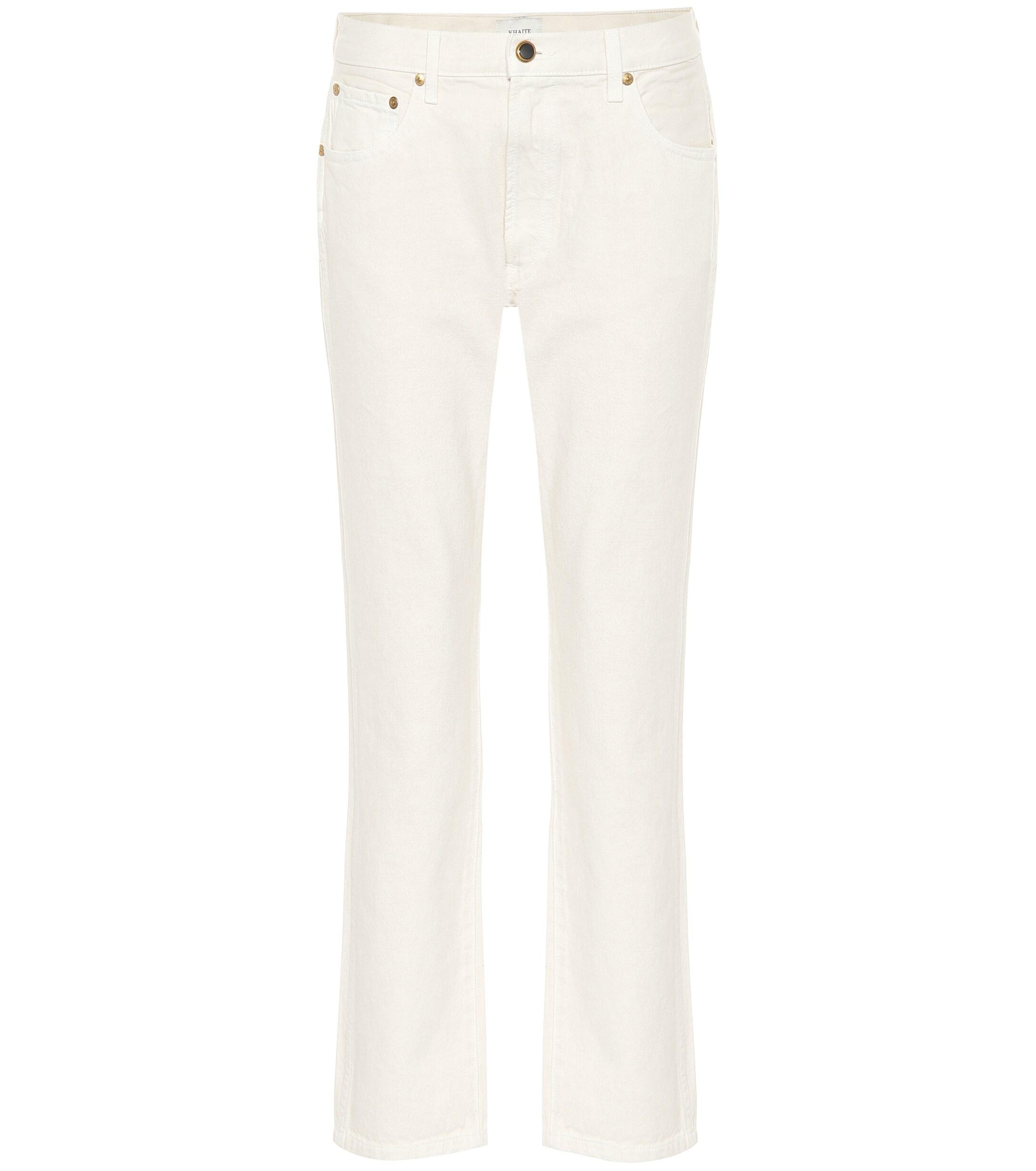 Khaite Denim Kyle Low-rise Straight Jeans in White - Lyst
