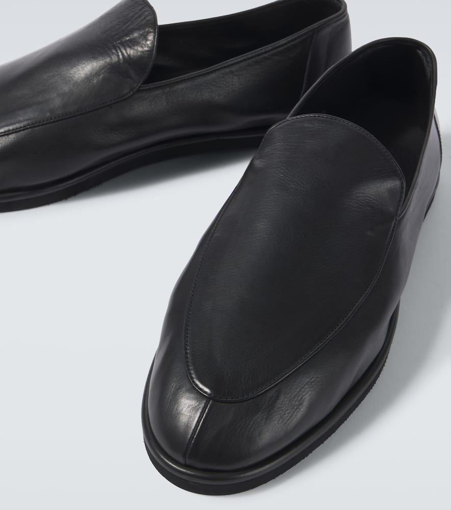 AURALEE Leather Slip-On Shoes in Black for Men | Lyst