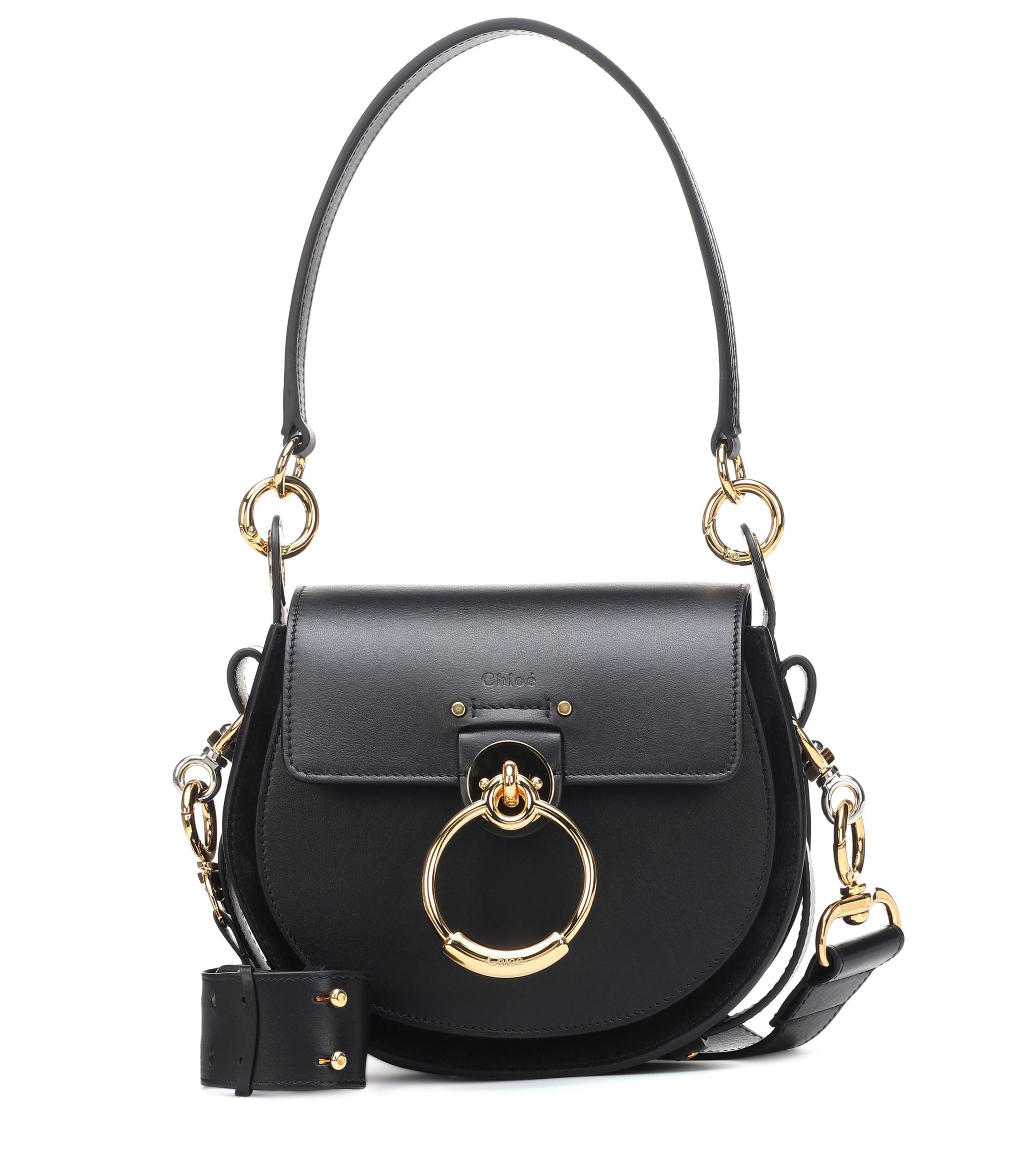 Chloé Tess Small Leather Shoulder Bag in Black Save 10 Lyst