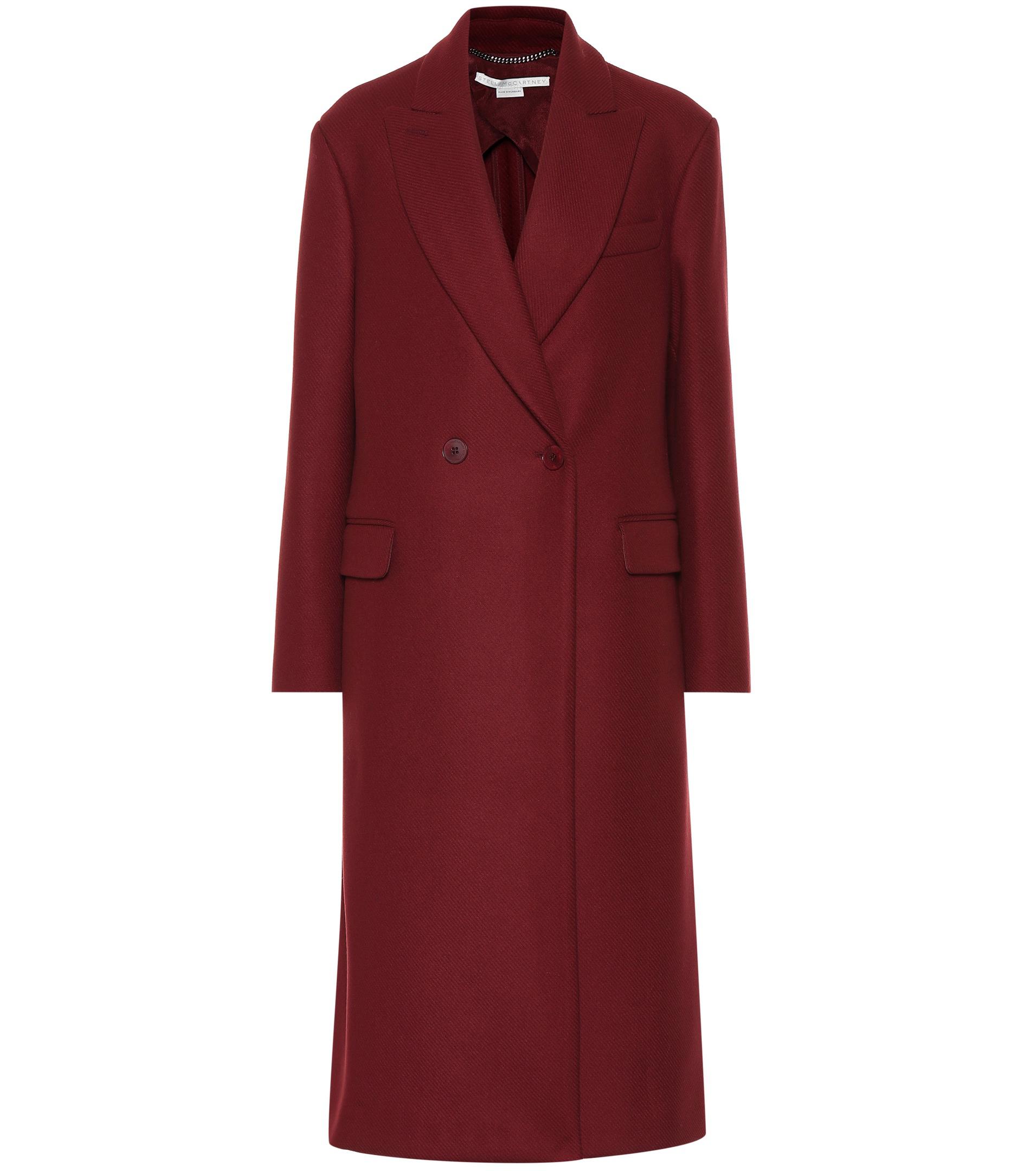 Stella McCartney Double-breasted Wool Coat in Red - Lyst