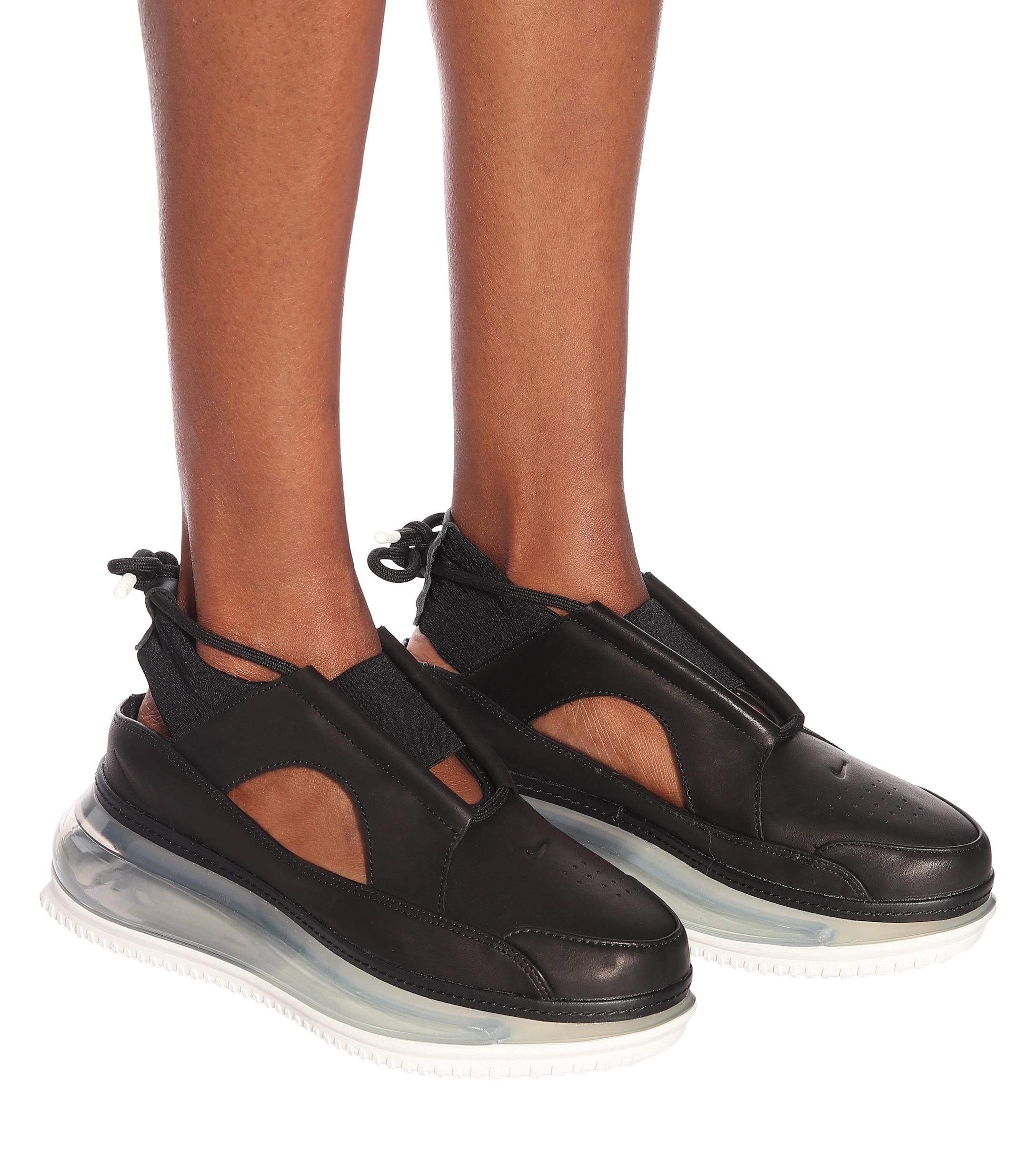 Nike Air Max 720 Leather Sneaker in Black - Lyst
