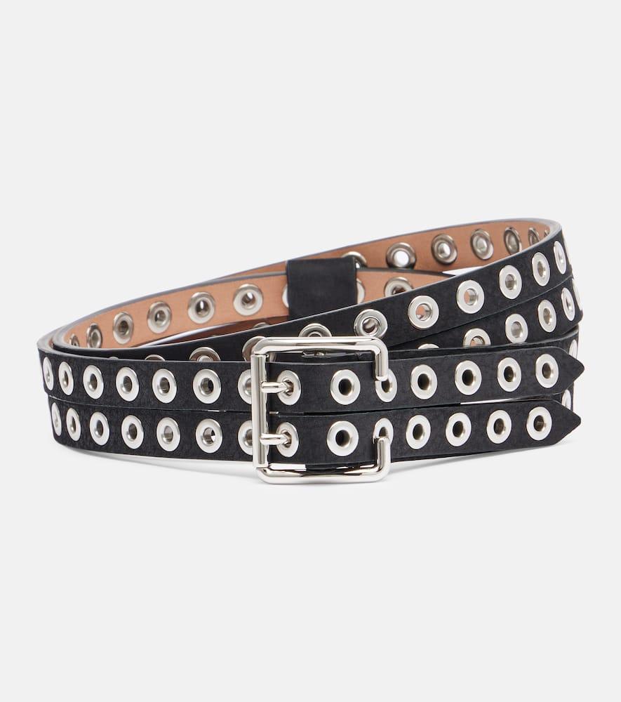 【関税&送料込】Alaia Biker Double Belt In Nabuk ALAÏA Double Buckle Belt in Blanc Optique | FWRD