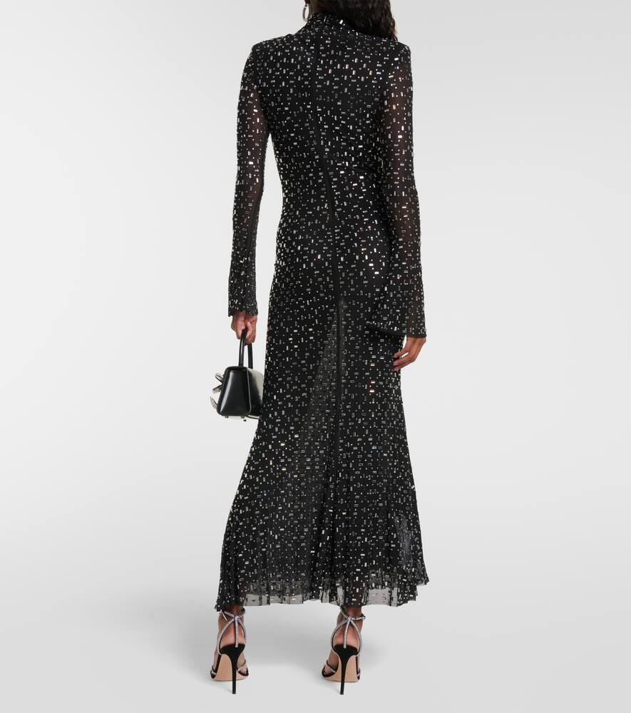 knee length dresses for ladies Self-Portrait - Black Rhinestone Mesh Cut Out Mini Dress