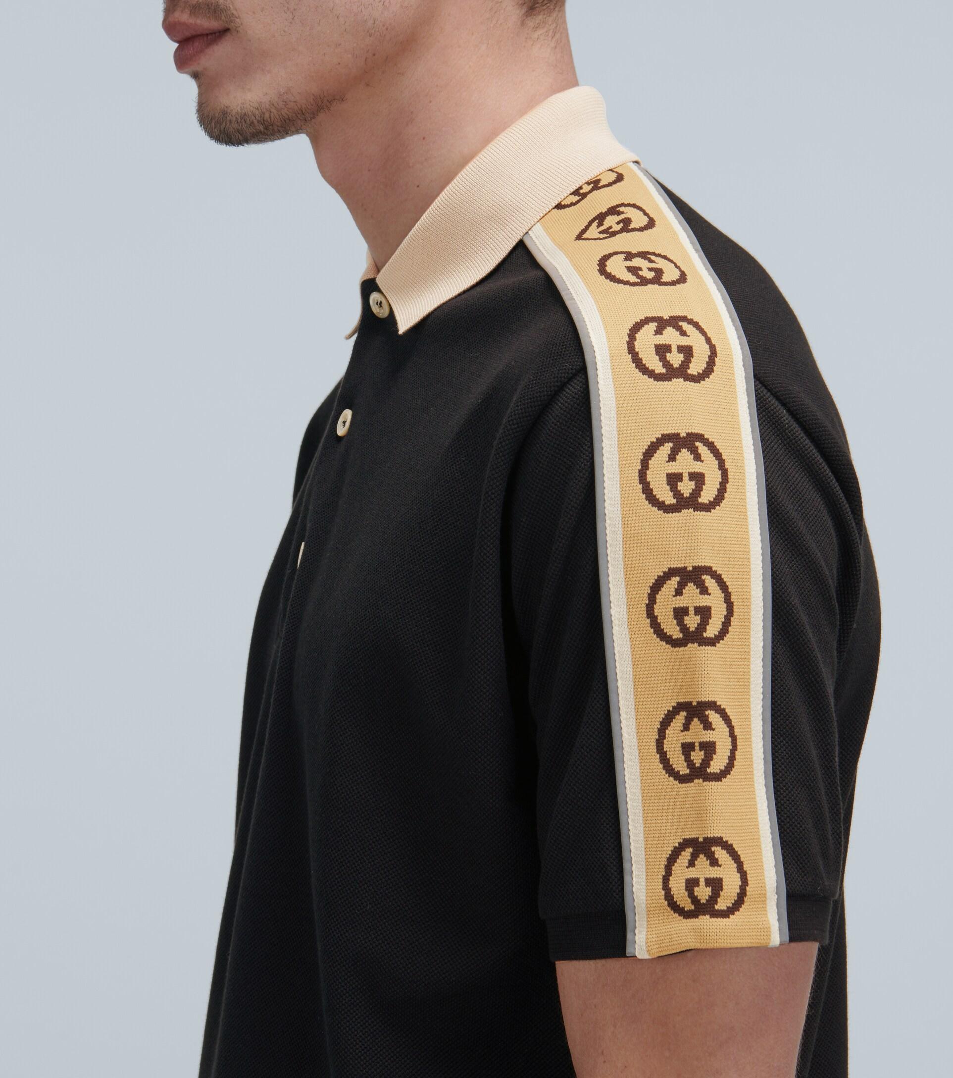 Gucci Polo With Interlocking G Stripe 